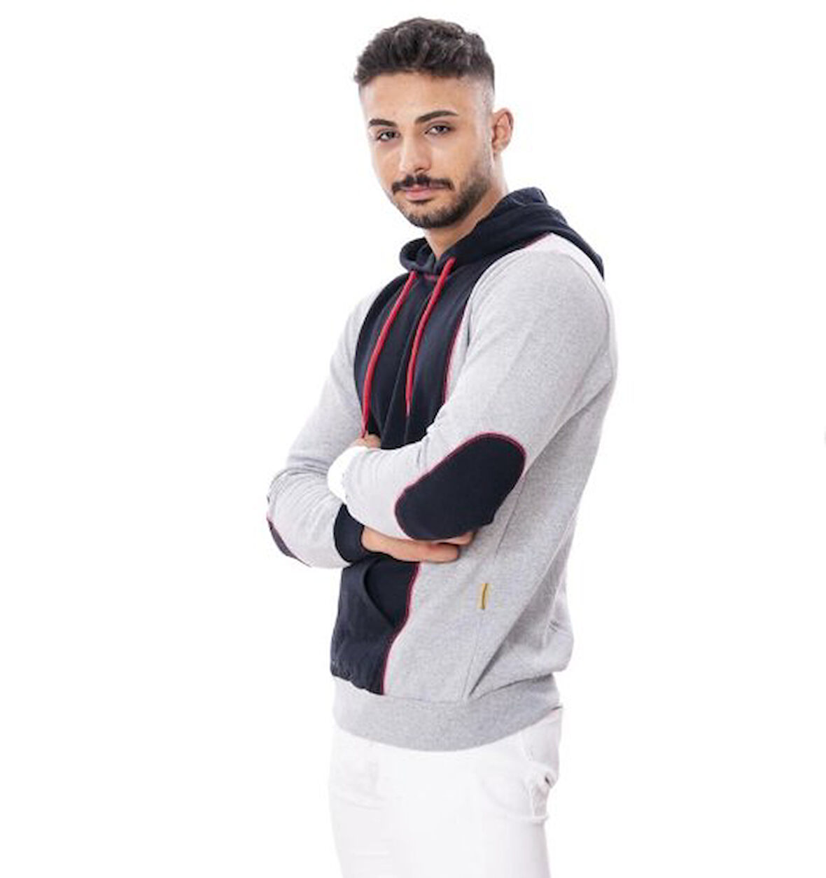 KAPÜŞONLU SWEAT İKİ İPLİK GRİ 3XL