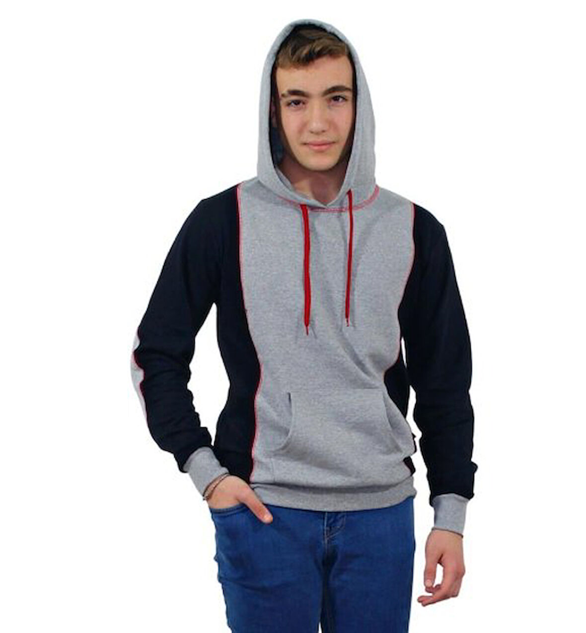 KAPÜŞONLU SWEAT İKİ İPLİK LACİVERT SMALL