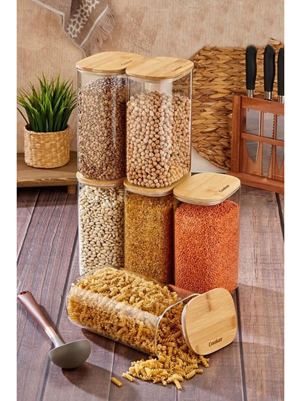 Cooker Borosilikat Oval Kavanoz 22 cm