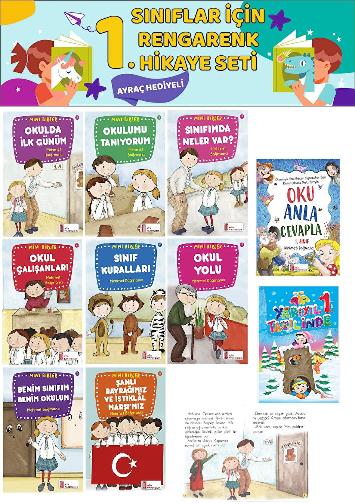 1.Sınıf Yarıyılda Okuyarak Tatil Yapıyorum 8 li Hikaye Seti