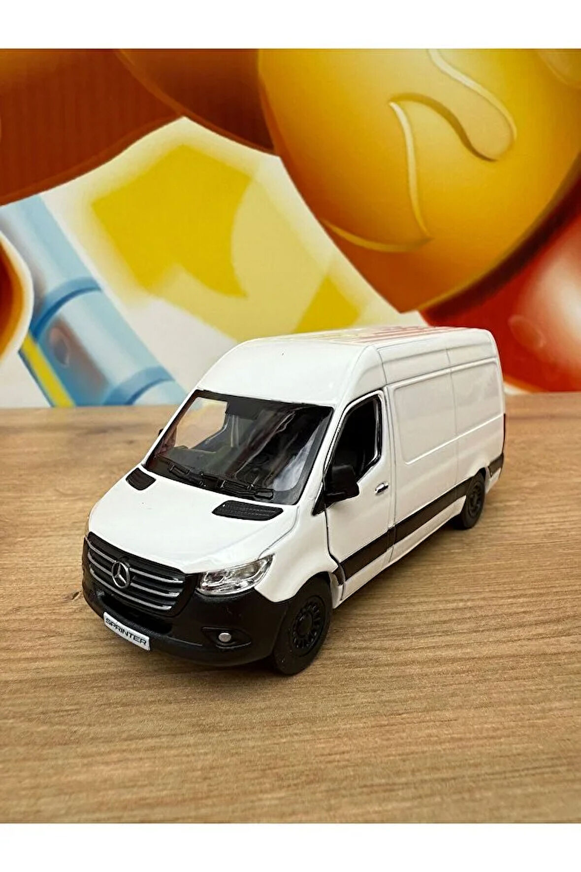 Mercedes-Benz Sprinter Araba Mercedes Diecast Yük Taşıma Arabası Minibüs 12CM Beyaz