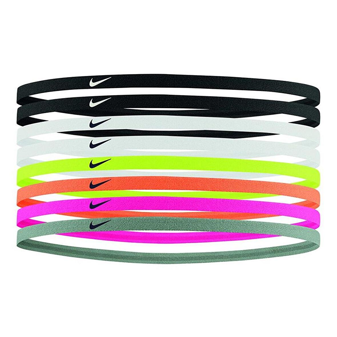 Nike NIKE SKINNY HEADBANDS 8 PK Siyah-Beyaz Kadın Saç Bandı