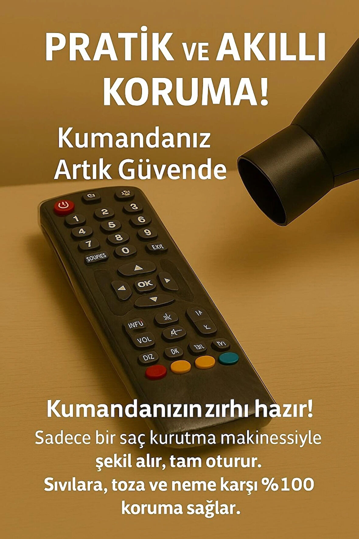 Kumanda Koruma Film – Şeffaf, TV ve Uydu Kumandalarıyla Uyumlu (10’lu Paket)