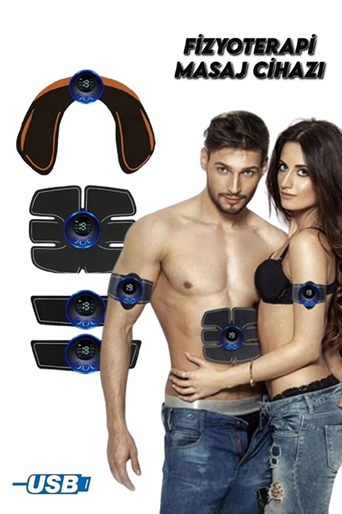 Fizyoterapi Masaj Aleti EMS Tens Kas Uyarıcı Geliştirici 4lü Set