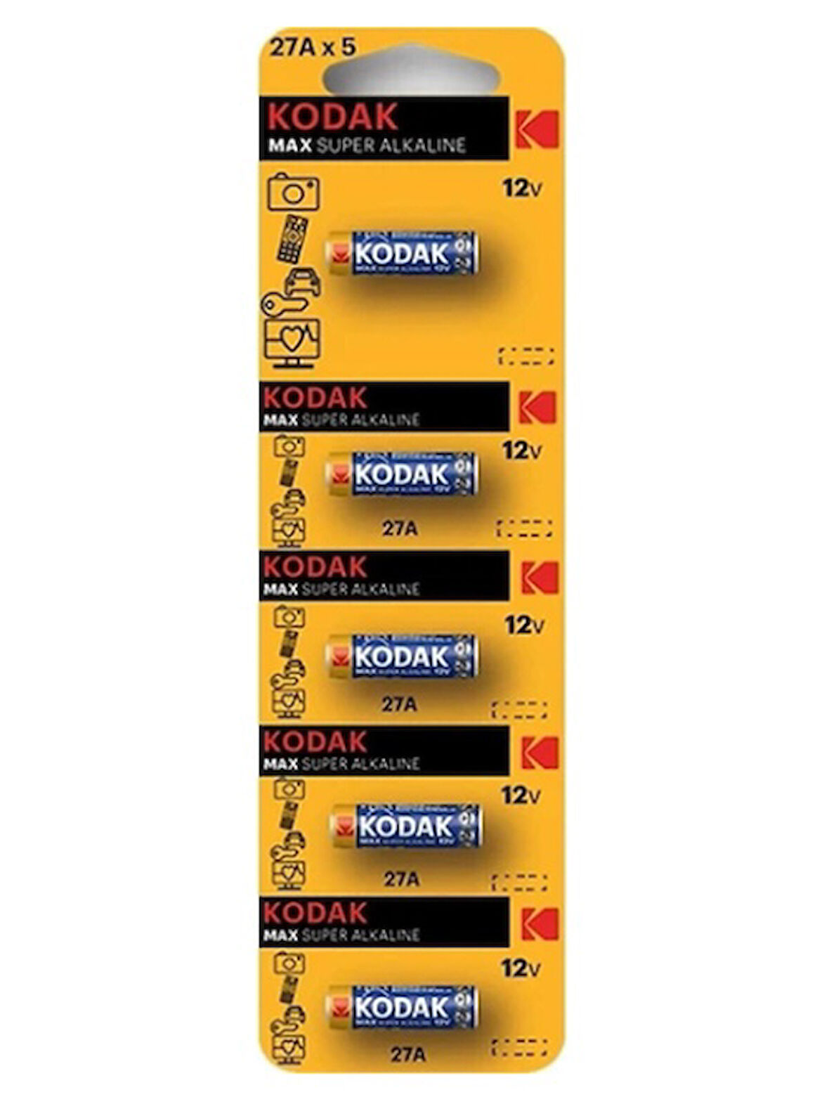 Kodak Alkalin Pil 27A Küçük Tekli - 2 adet