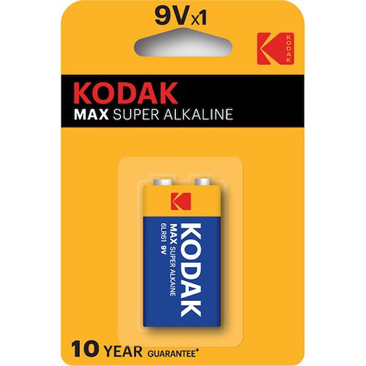 Kodak Max Alkalin 9 Volt Pil