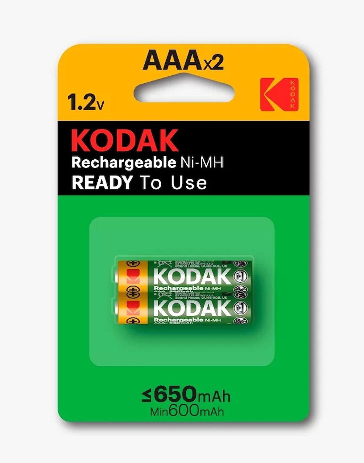 KODAK 650 Mah Şarjlı 2'li Ince Pil