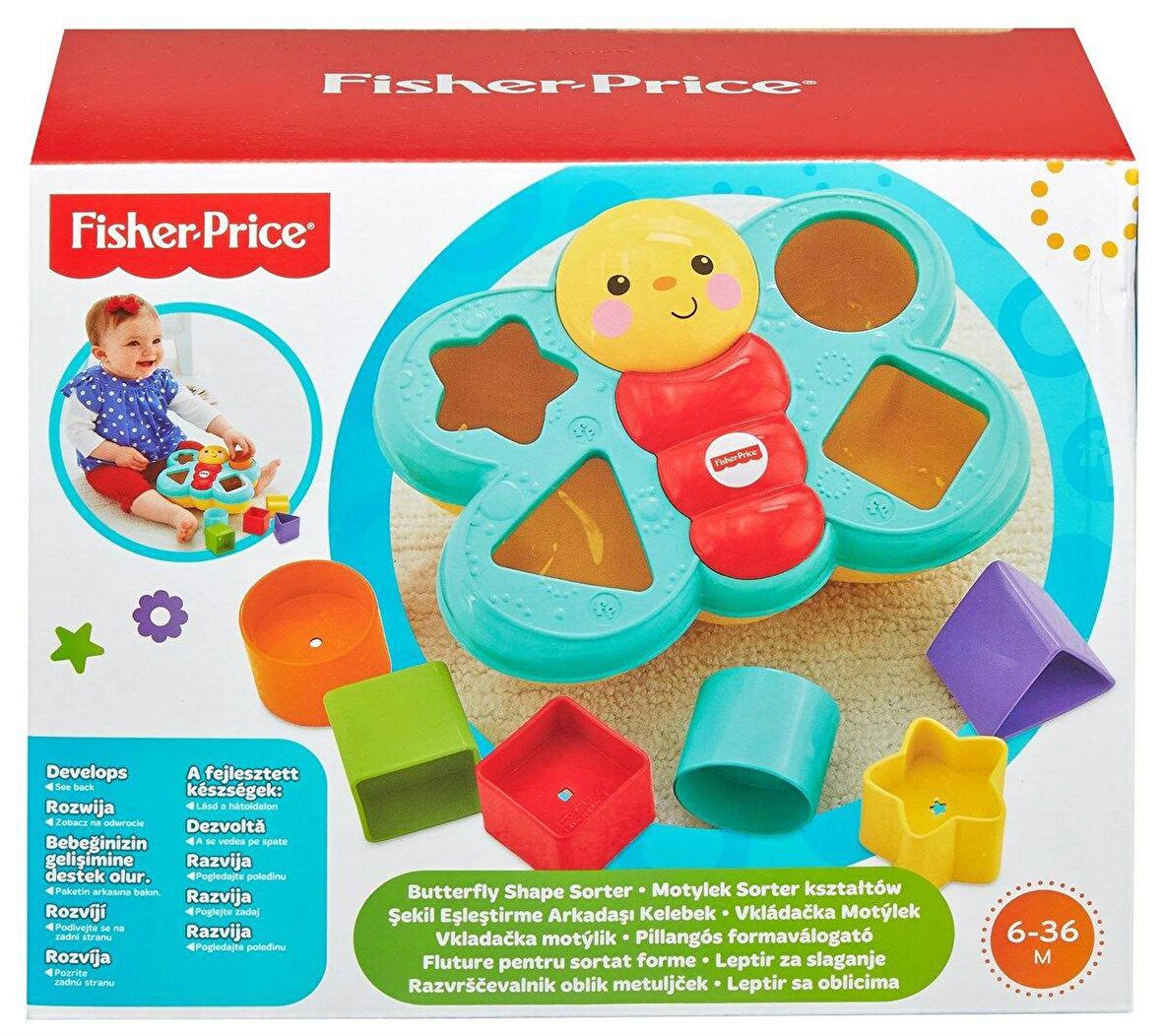 Fisher Price Şekil Eşleştirme Arkadaşı Kelebek 6 Bloklu CDC22