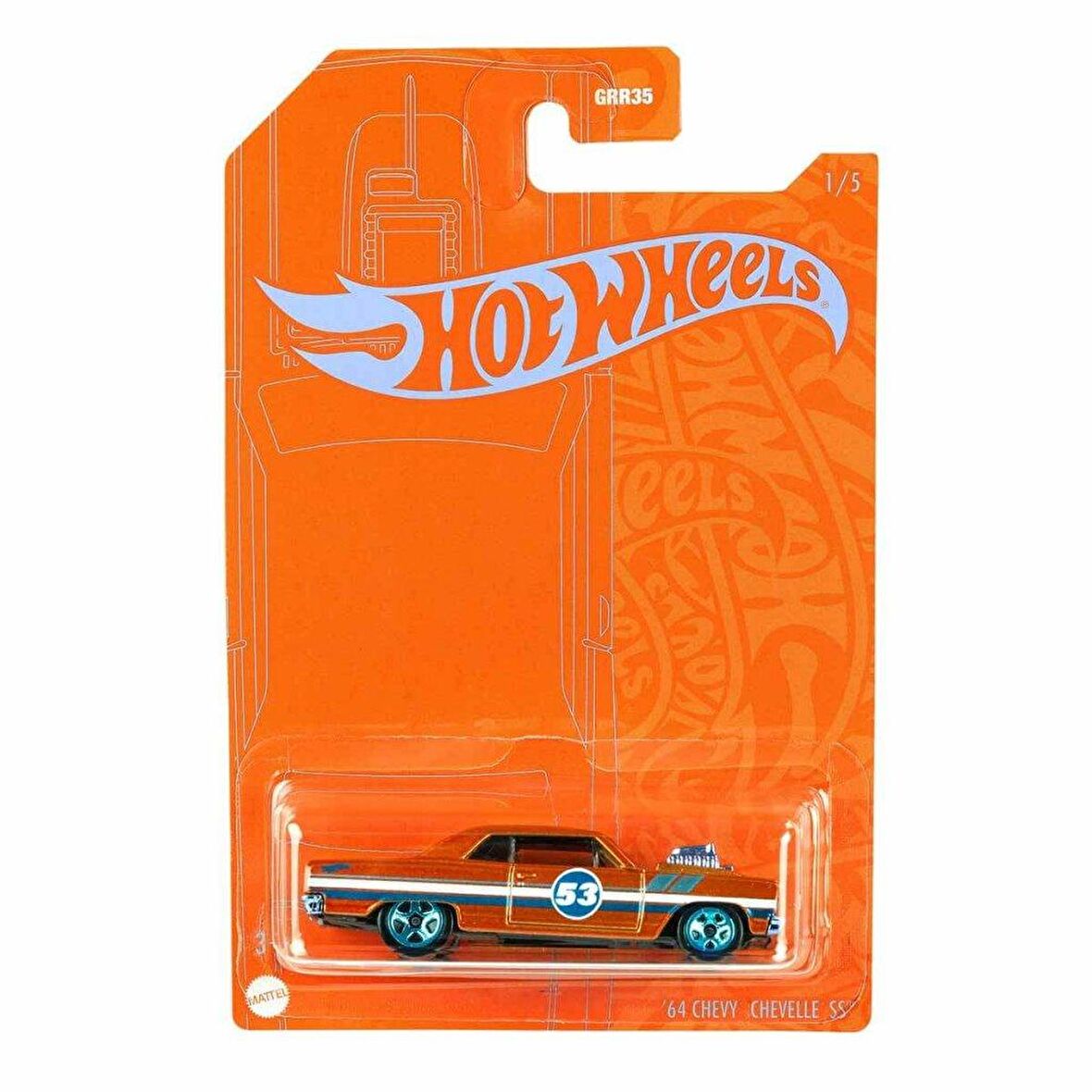 Hot Wheels Mavi ve Parlak Arabalar 64 Chevy Chevelle SS GRR36