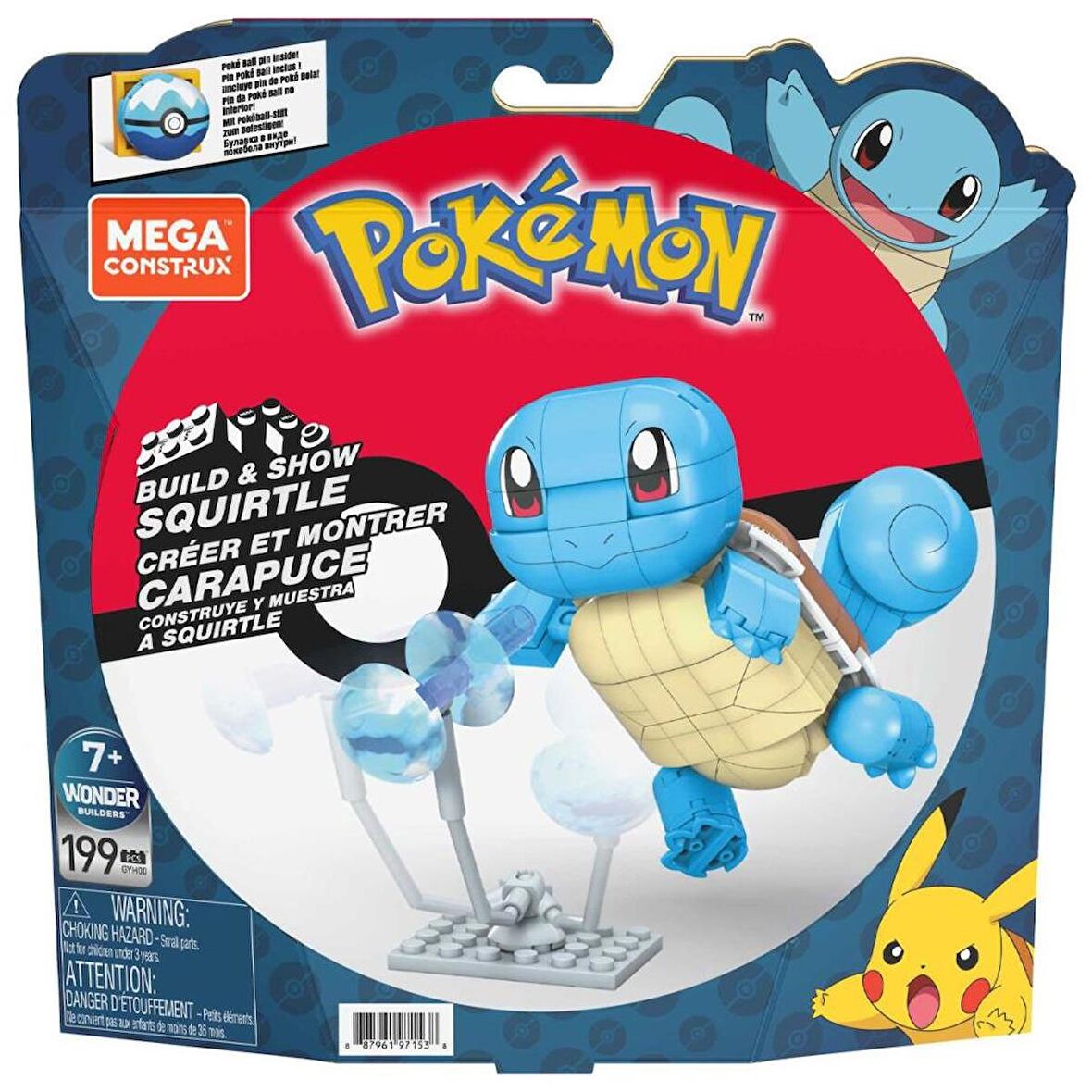  MEGA Pokemon Squirtle Yap ve Oyna Figürler 199 parça GYH00