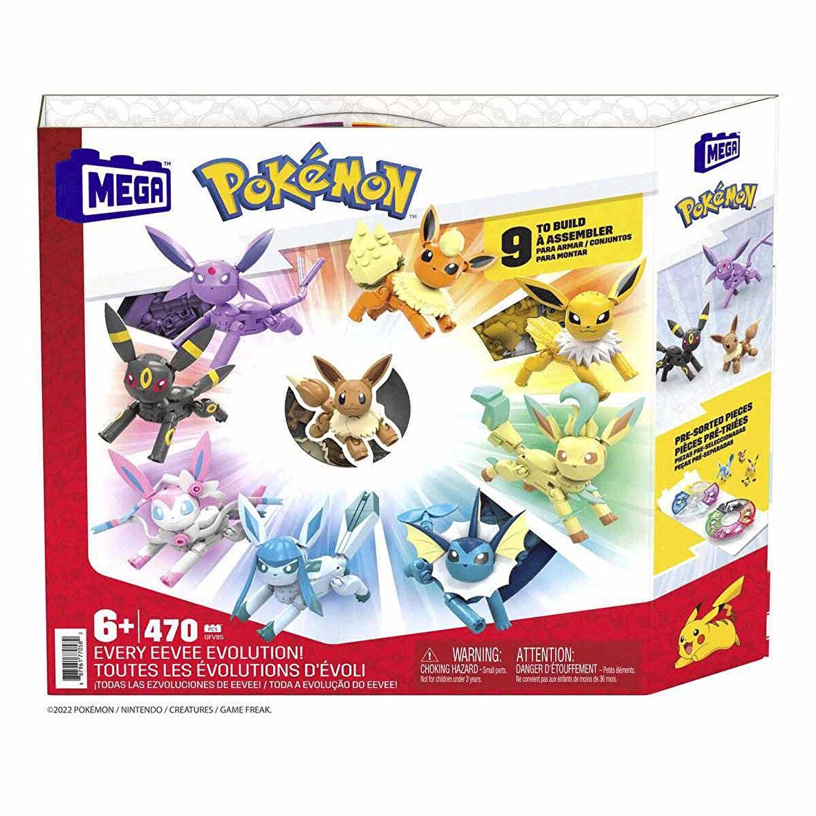 FABBATOYS MEGA™ Pokémon™ Eevee Dönüşümleri 470 parça +6 yaş