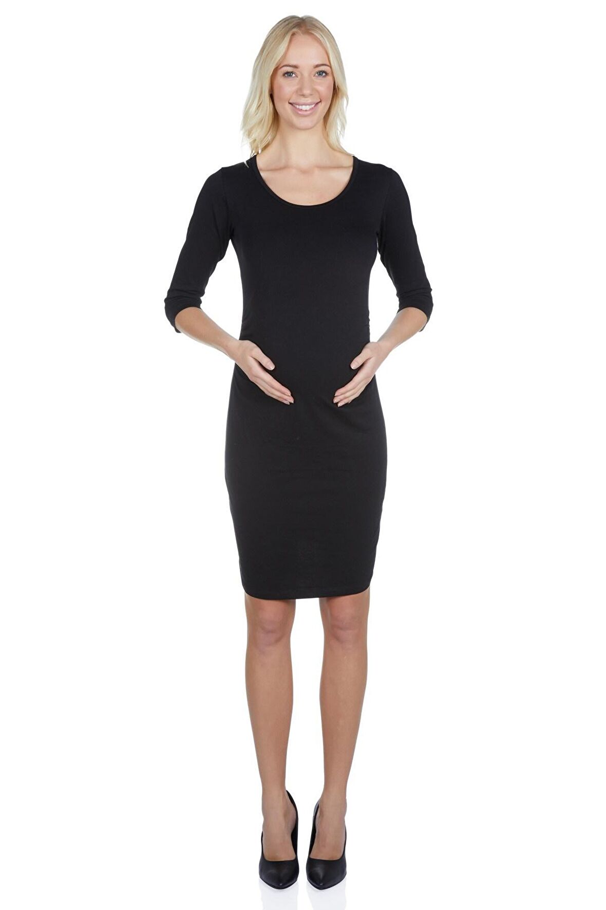 LuvmaBelly  Maternity 5301 Düz Siyah Büzgülü Hamil