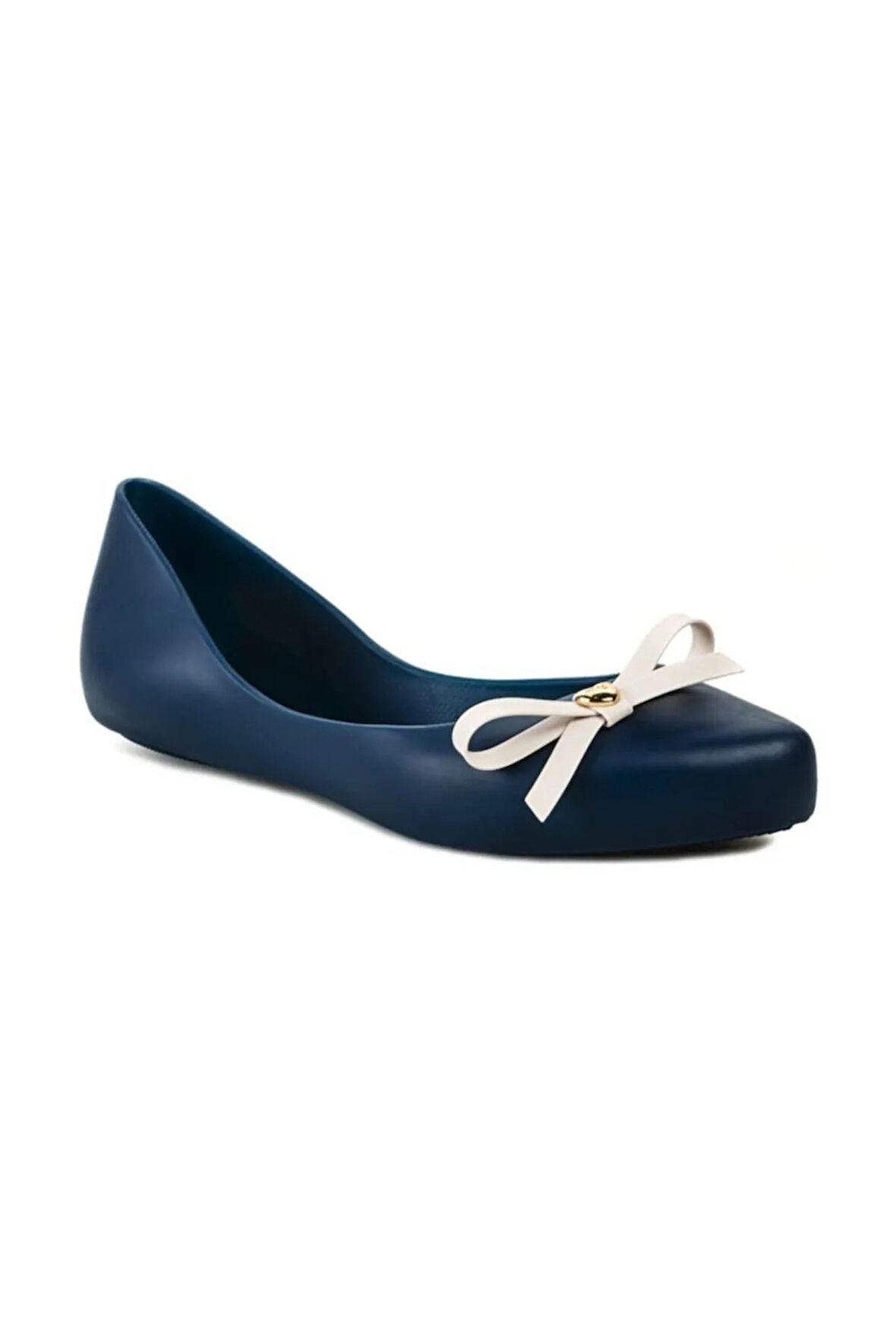 Mel By Melissa Dreaming 32133 Blue Beige Kadın Ayakkabı Lacivert PVC Bej Kurdele Detaylı Kadın Babet