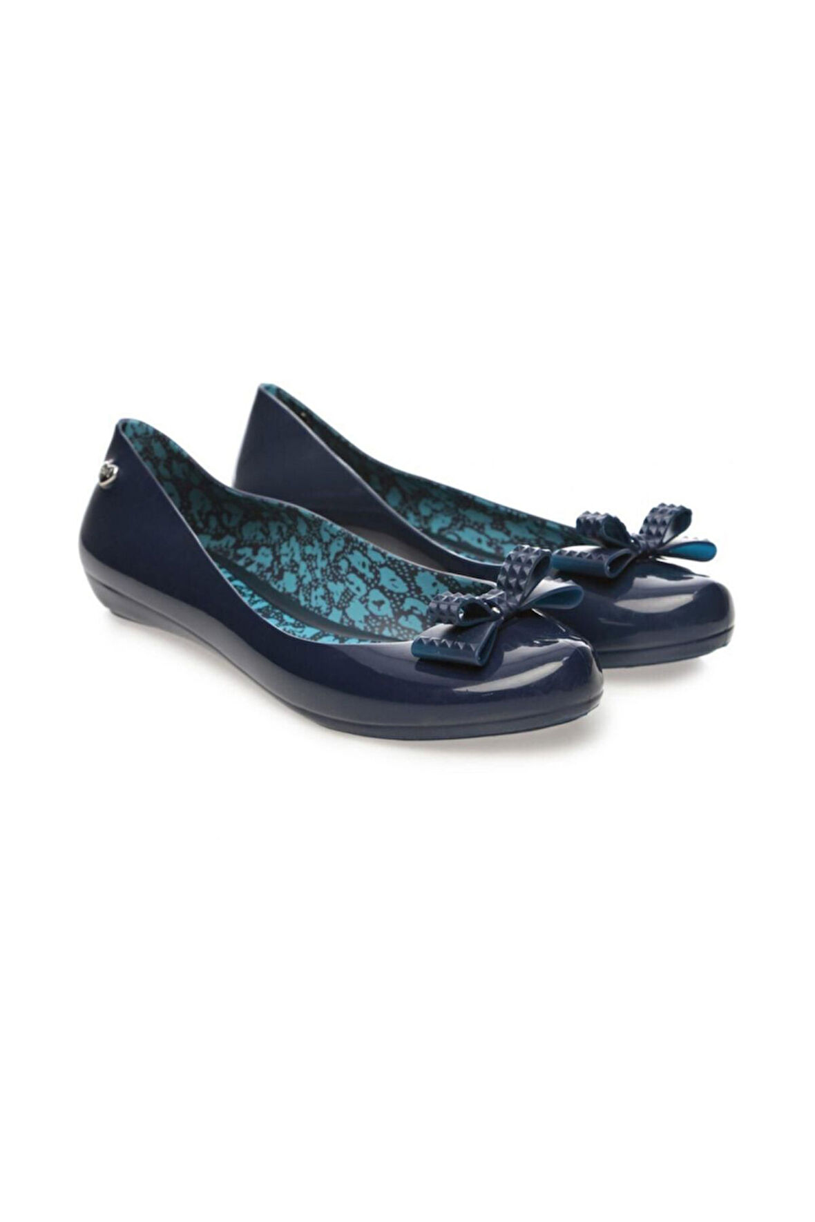 Mel By Melissa  Pop Bow 32132 Lacivert PVC Babet Kurdele Dataylı Kadın Ayakkabı 
