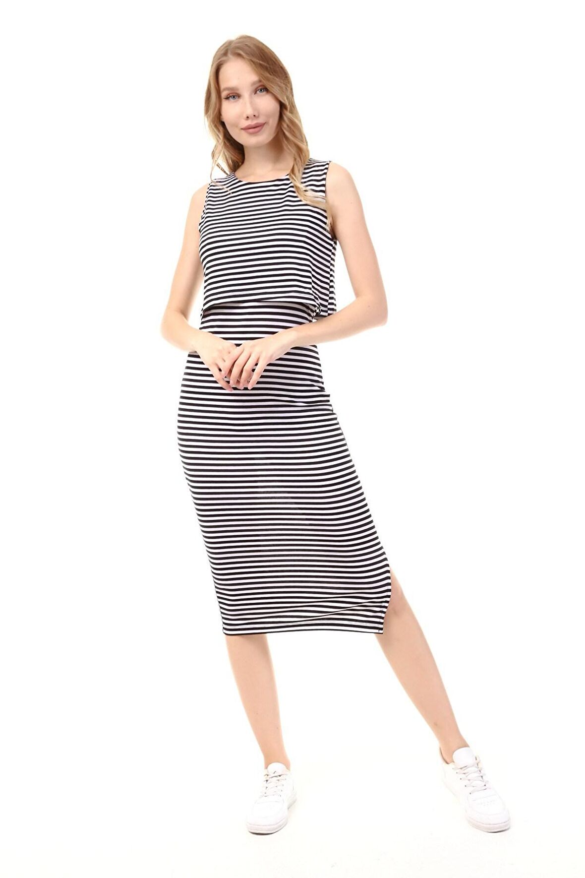 Luvmabelly MYRA5552 - Emzirme Elbise Kolsuz Yırtma
