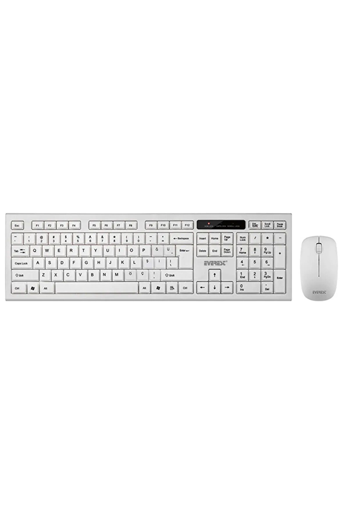 Km-6121 Beyaz Kablosuz Q Slim Klavye + Mouse Set Türkçe Q