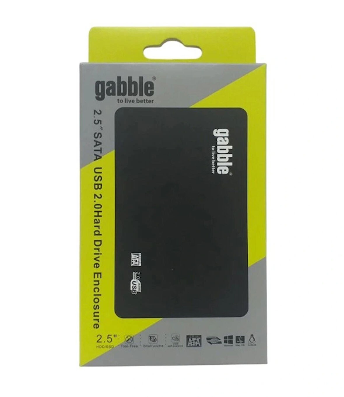 Gabble GAB-HK242 USB 2.0 Hadrdısk Kutusu Plastik 2.5''(SH20)