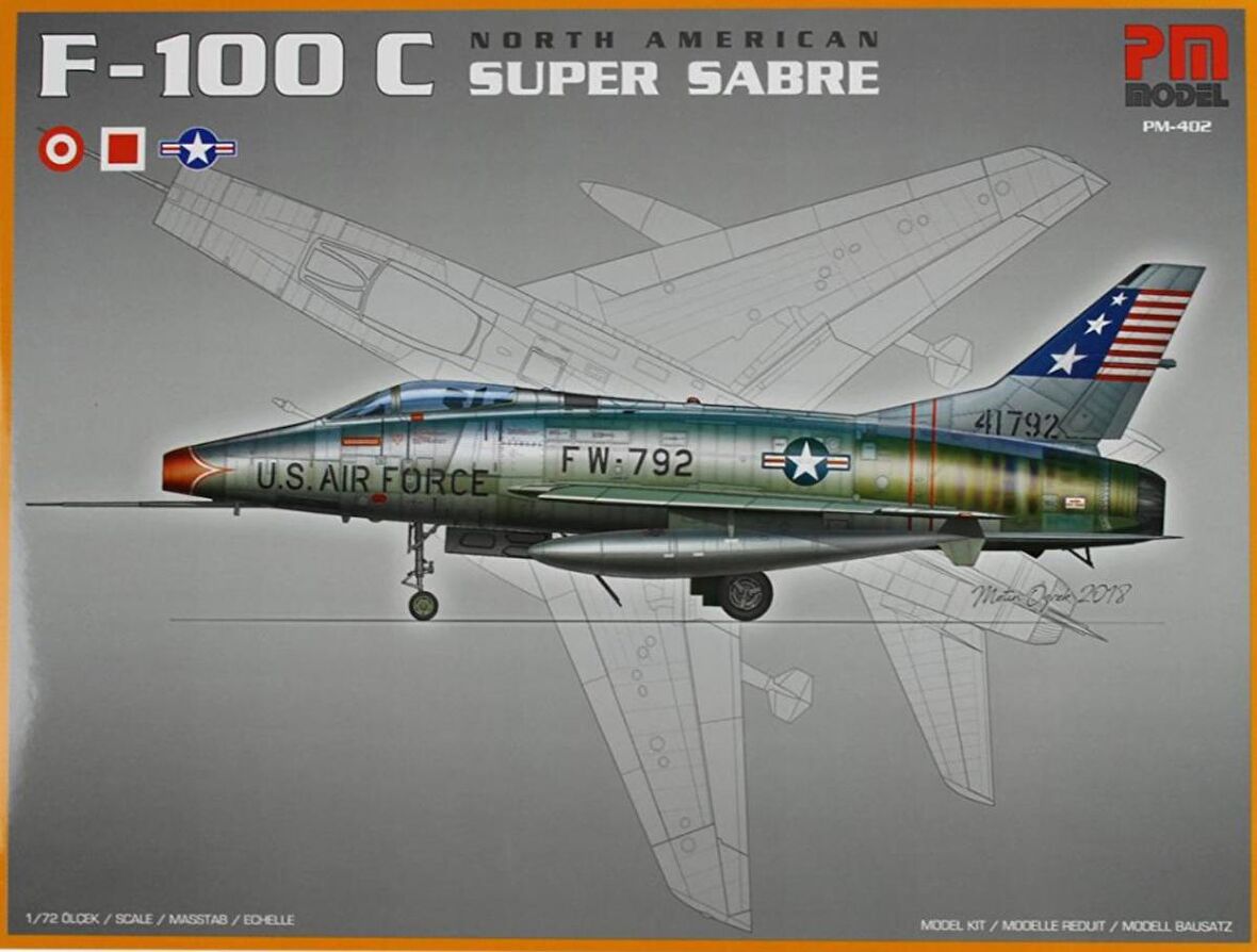 North American F-100 C Super Sabre Pm Model Avcı-Bombardıman Uçağı Demonte Plastik Maketi