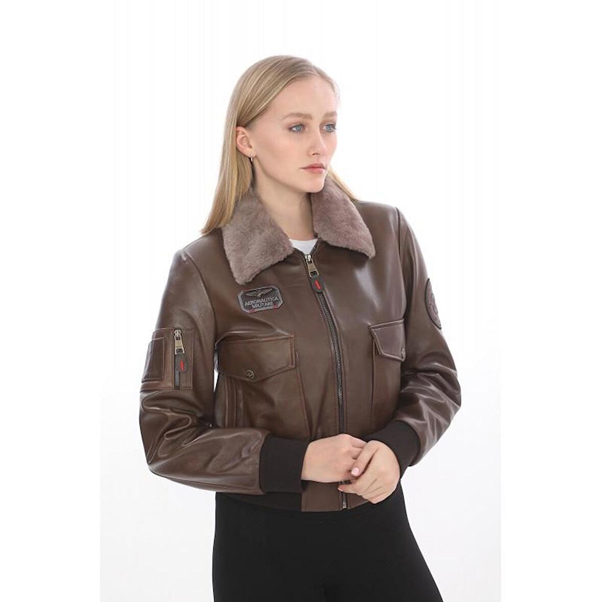 CAT3B (KOYU KAHVE) DERI Kadın PILOT MONTU