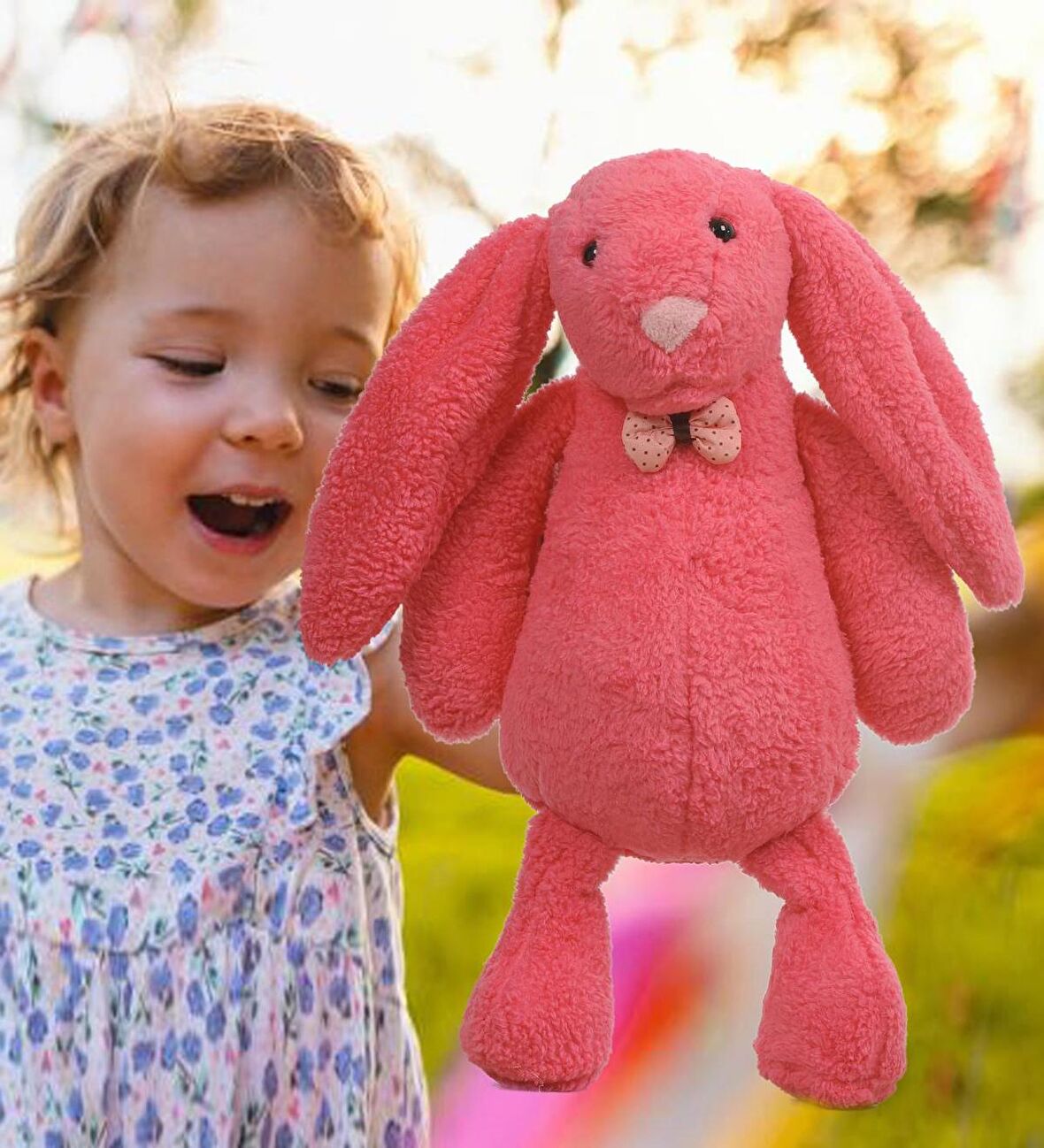 Uyku Arkadaşım PAPYONLU Uzun Kulak Bunny Peluş Tavşan 65 cm