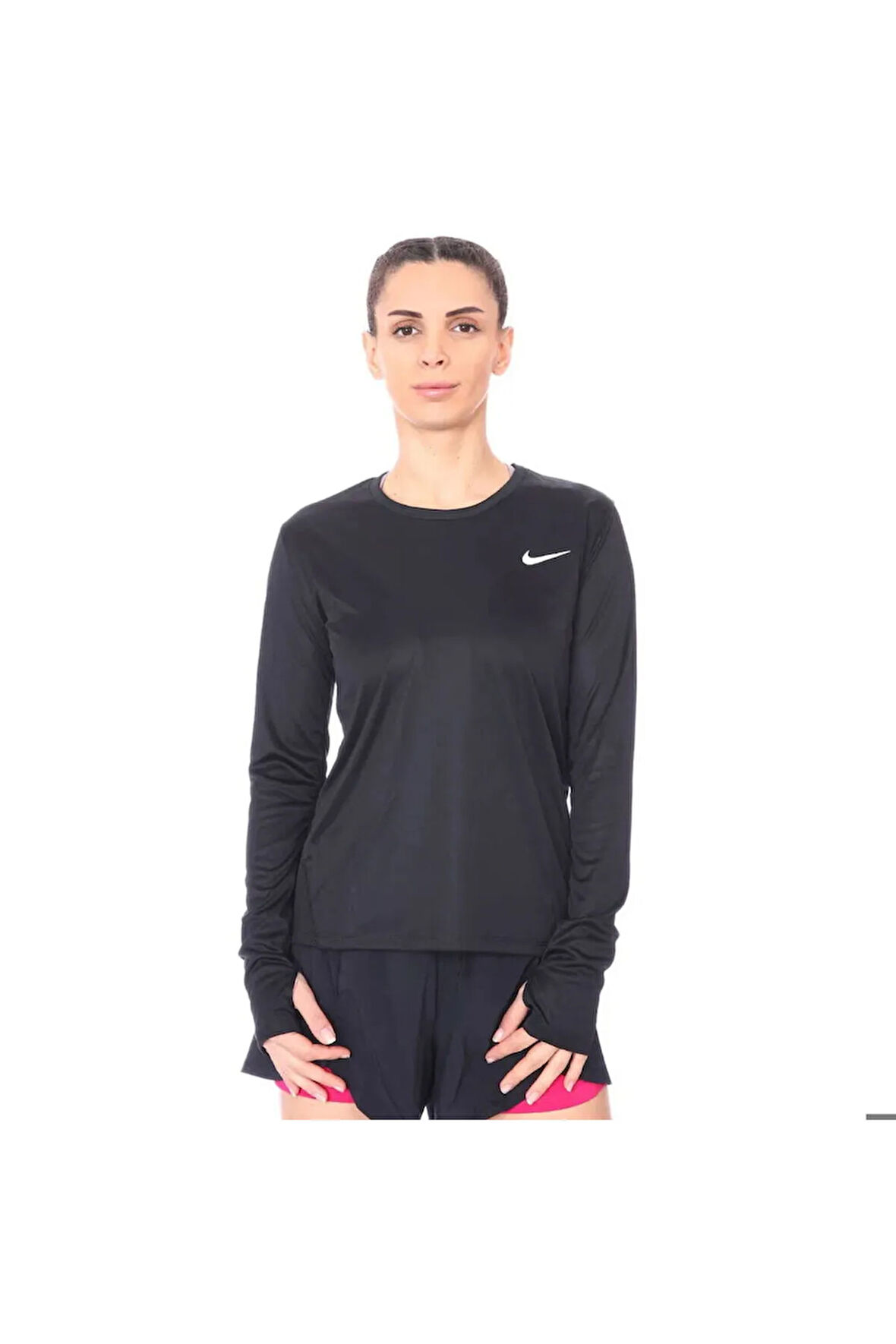 Miler Top Ls Kadın Siyah Koşu Uzun Kollu Tişört Aj8128-010