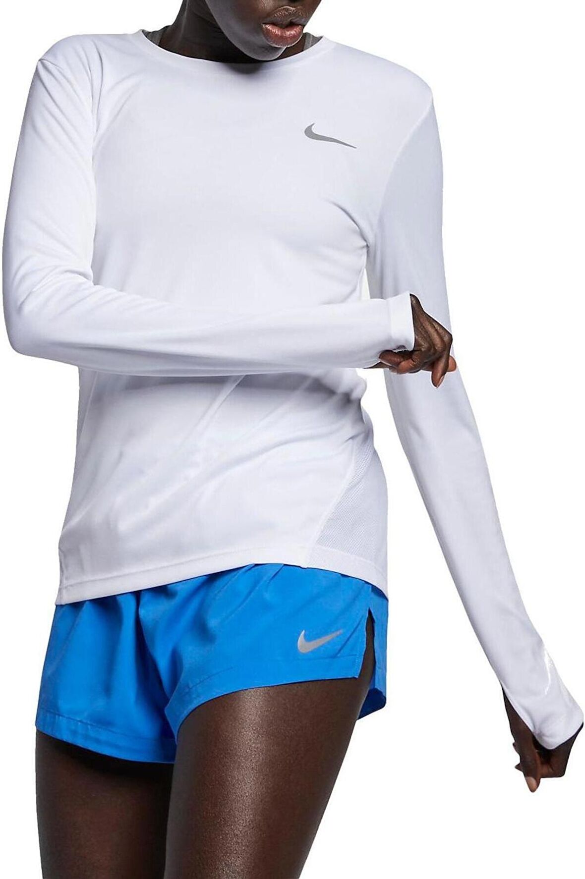 Nike Dri-Fit Miller Running Standart Kesim Beyaz Kadın Spor Tişört 