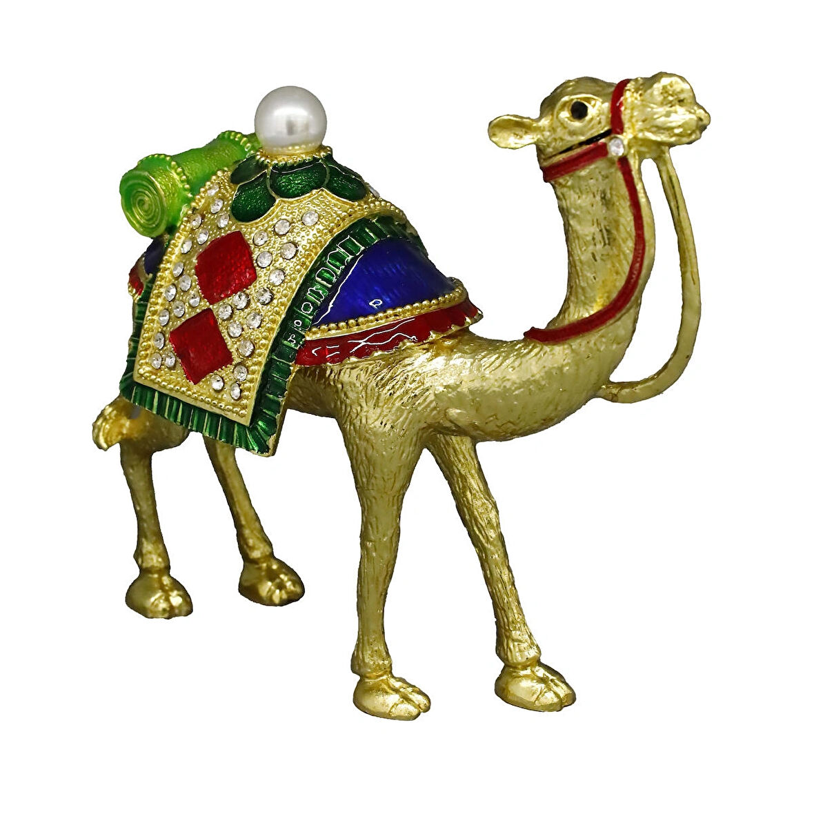 Metal Kristal Taş İşlemeli Dekoratif Deve Biblosu - Şık ve Benzersiz Tasarım