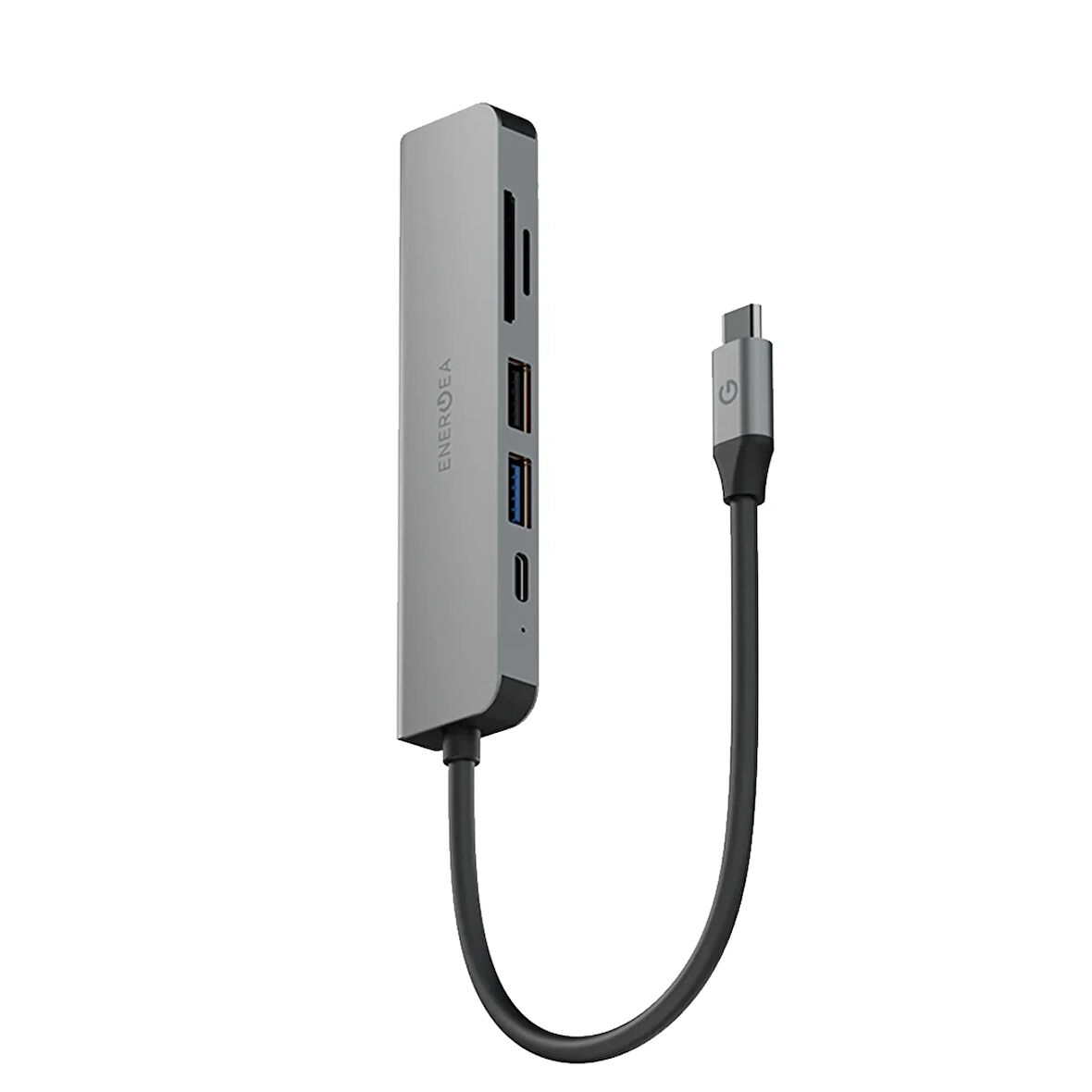 Energea AluHub HD3 6in1 4K 60W PD Hub Dönüştürücü - Koyu Gri