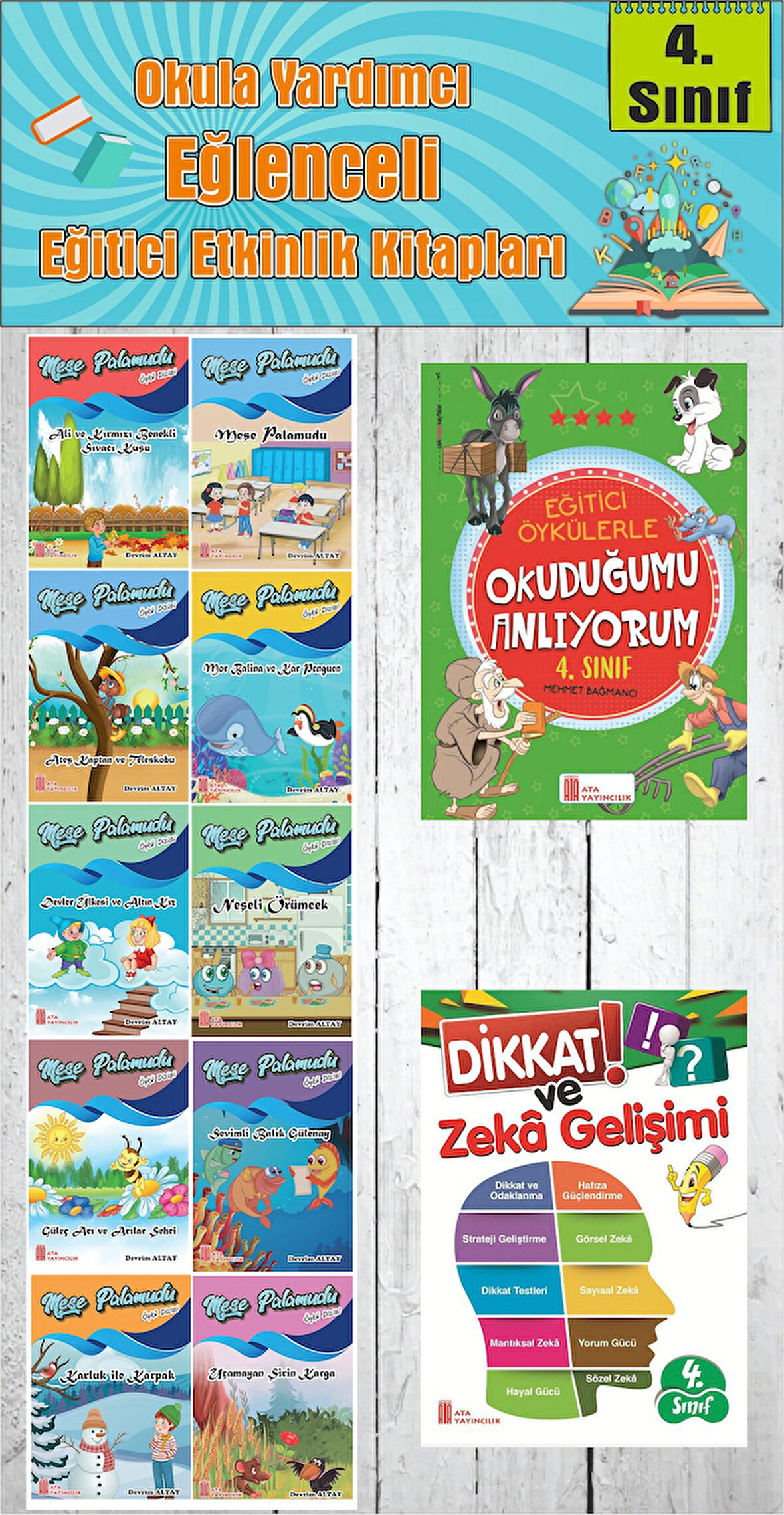 4. Sınıf Okula Yardımcı Eğitici Okuduğumu Anlıyorum - Dikkat ve Zeka Gelişimi - 10 lu Hikaye Seti 4