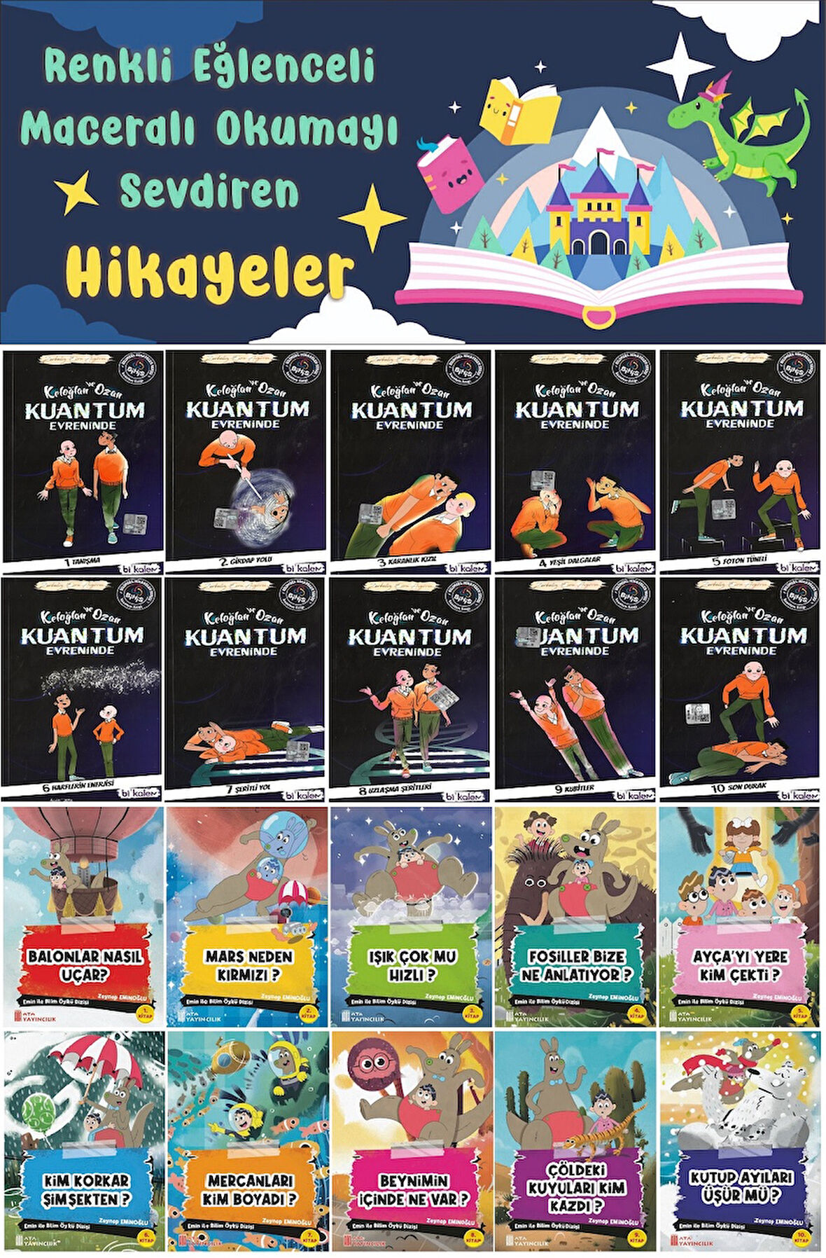 3.Sınıf Renkli Eğlenceli Maceralı Okumayı Sevdiren Hikayeler 3 (20 Kitap)
