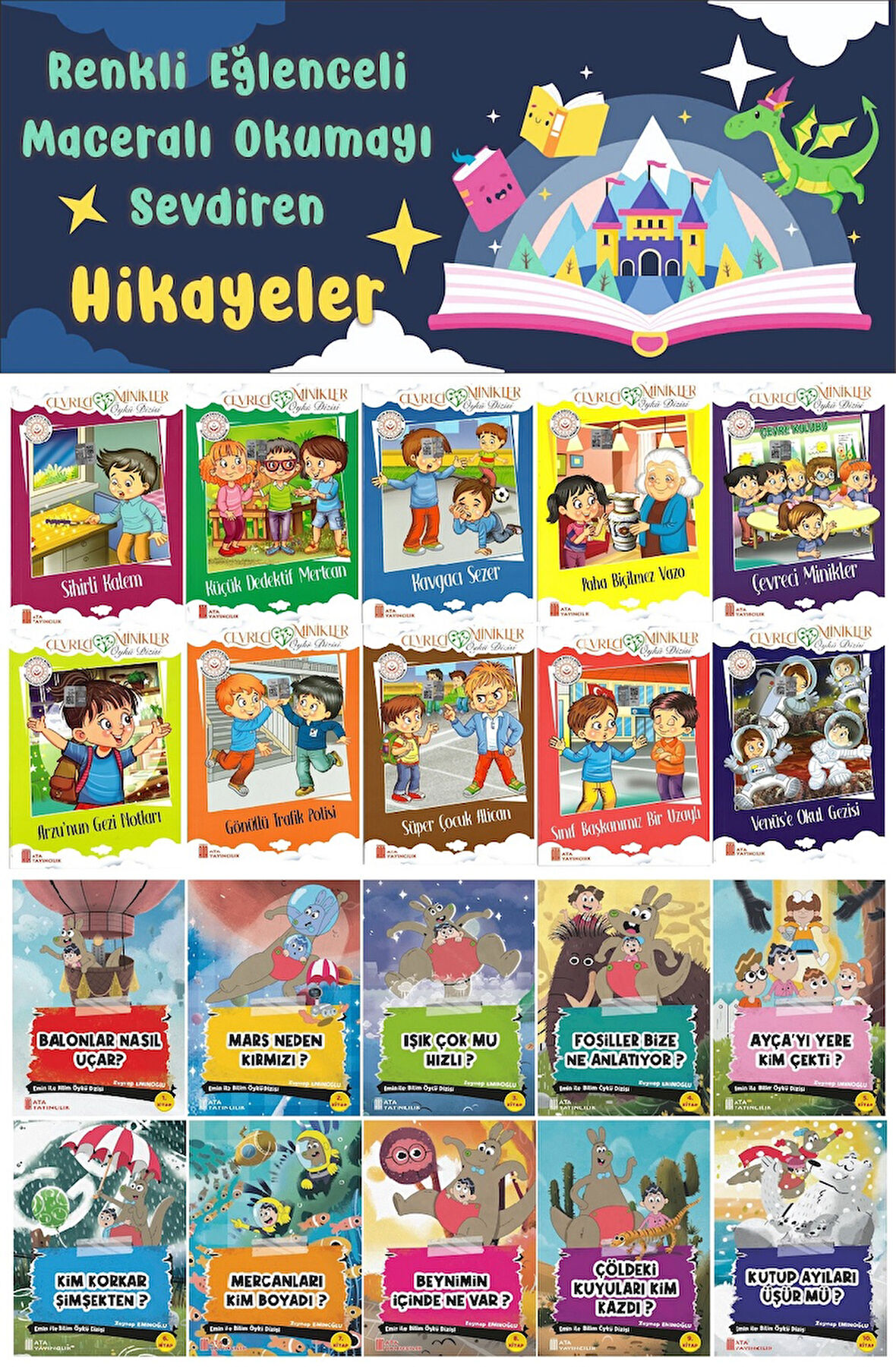 3.Sınıf Renkli Eğlenceli Maceralı Okumayı Sevdiren Hikayeler (20 Kitap)