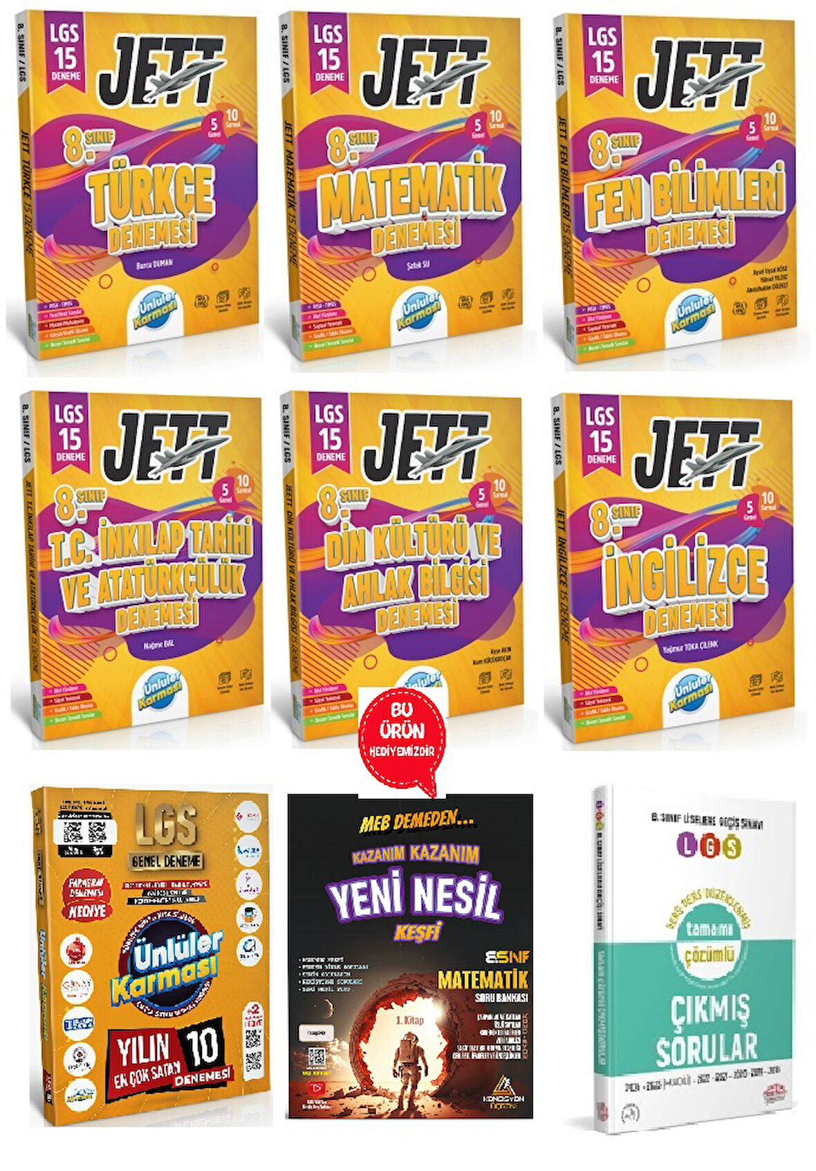 8.Sınıf LGS Jett 15 Deneme Seti - 2025 LGS Genel Deneme 10 Yayın 10 Deneme-Çözümlü Çıkmış Sorular