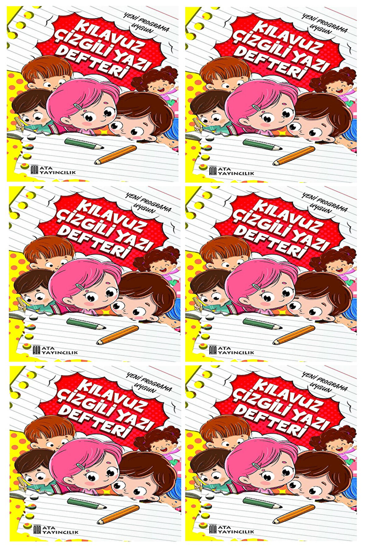 1. Sınıf Yeni Müfredata Uygun Yazı Defteri Büyük Boy (6 Adet)