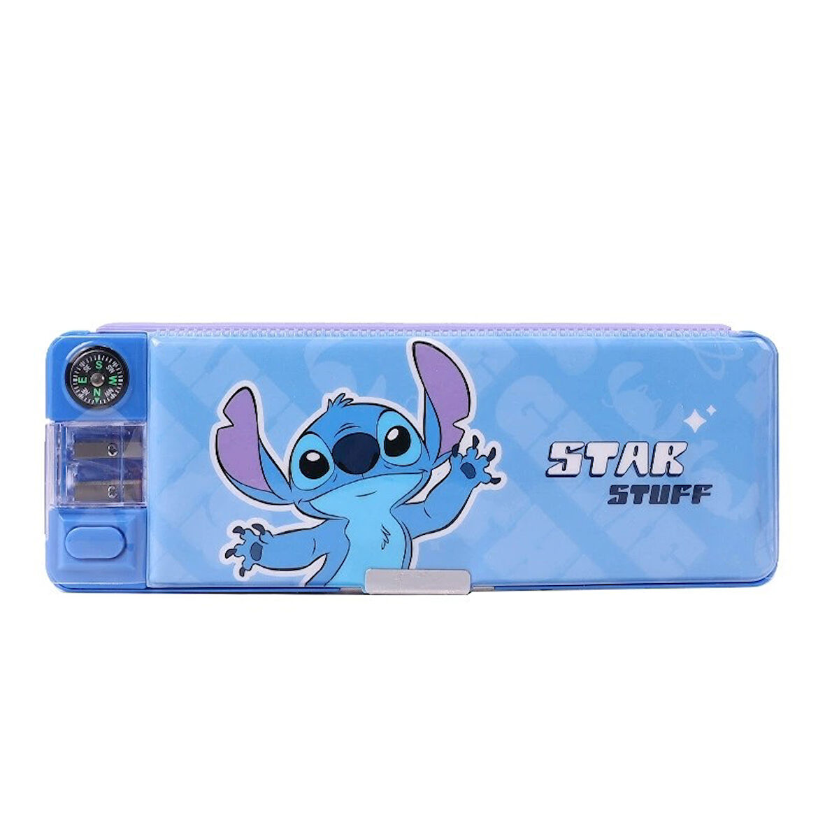 Petityu Stitch Kalem Kutu Sert Kapaklı Basmalı Stitch Kalem Kutusu