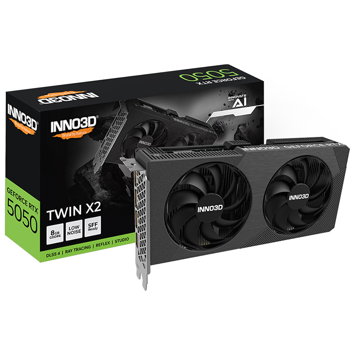INNO3D GeForce RTX 5050 TWIN X2 8GB GDDR6 128Bit DLSS 4 Ekran Kartı N50502-08D6-174071N
