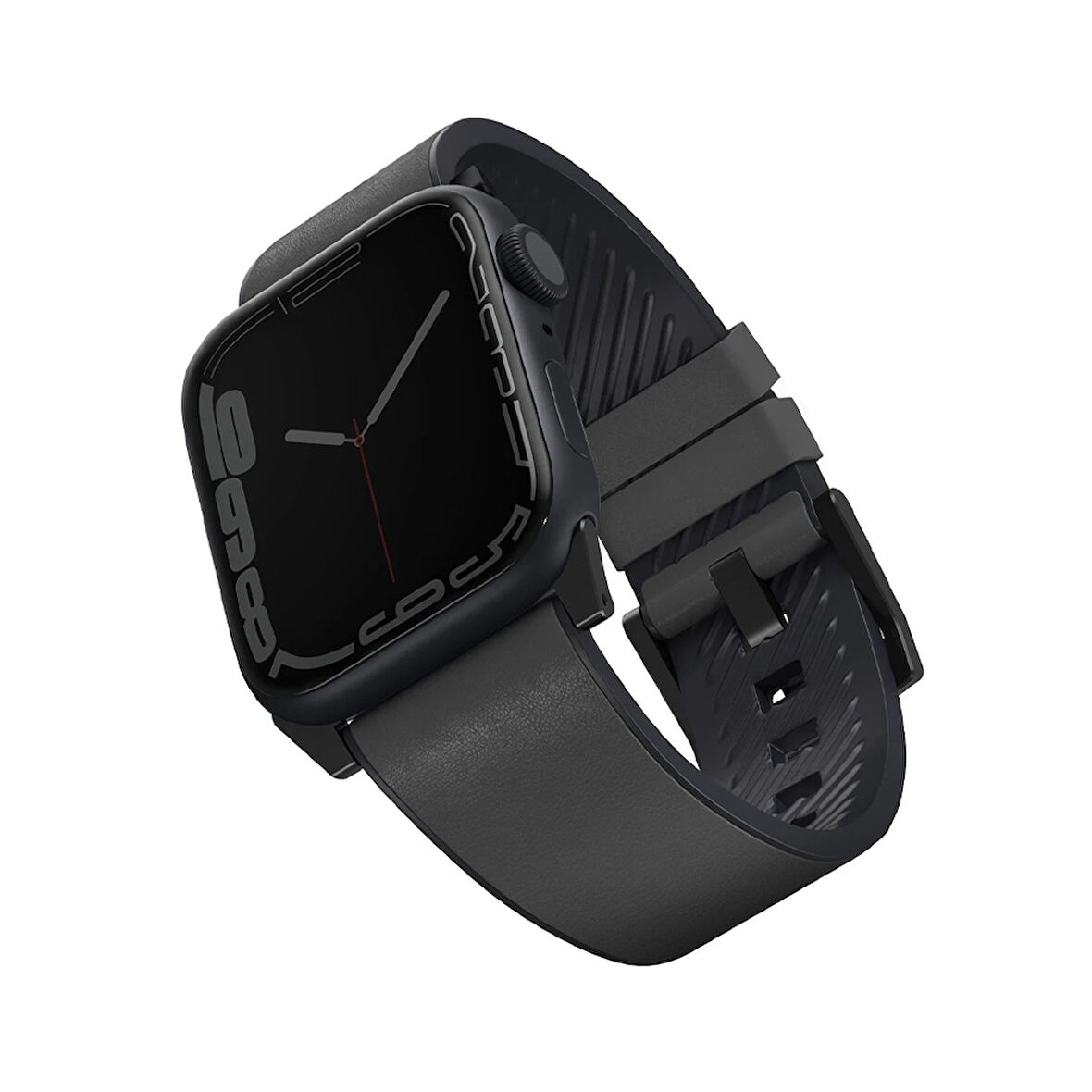 Uniq Straden Apple Watch 42-44-45-46-49mm Su Geçirmez Deri Kordon - Gri