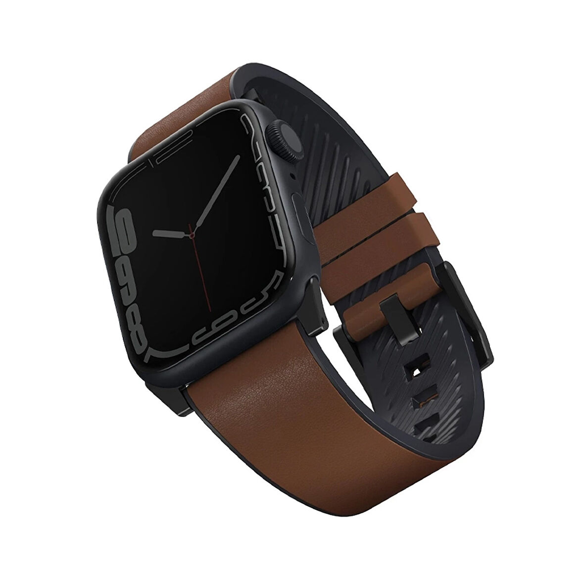 Uniq Straden Apple Watch 42-44-45-46-49mm Su Geçirmez Deri Kordon - Kahverengi