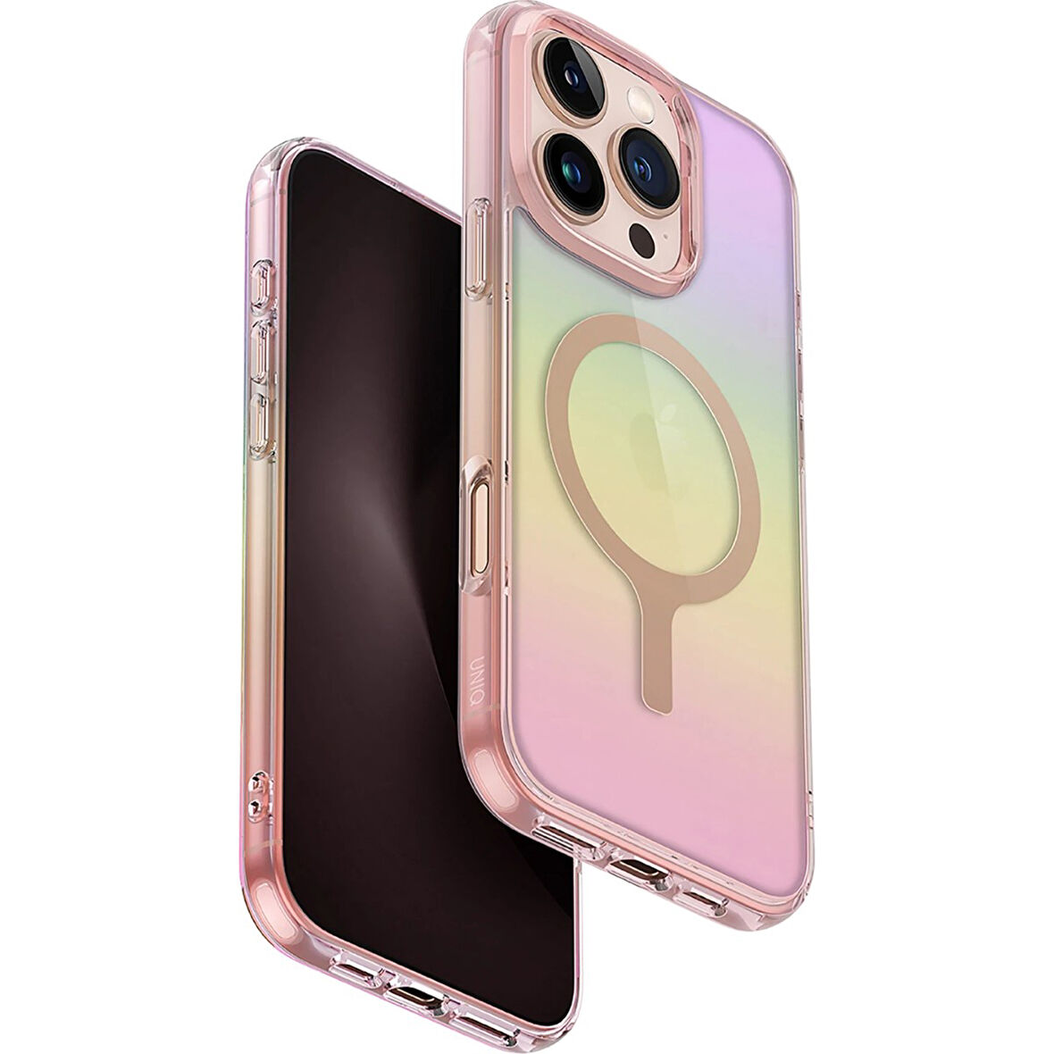 Uniq Iridescia iPhone 16 Pro Max MagSafe Rainbow Kılıf - Pembe