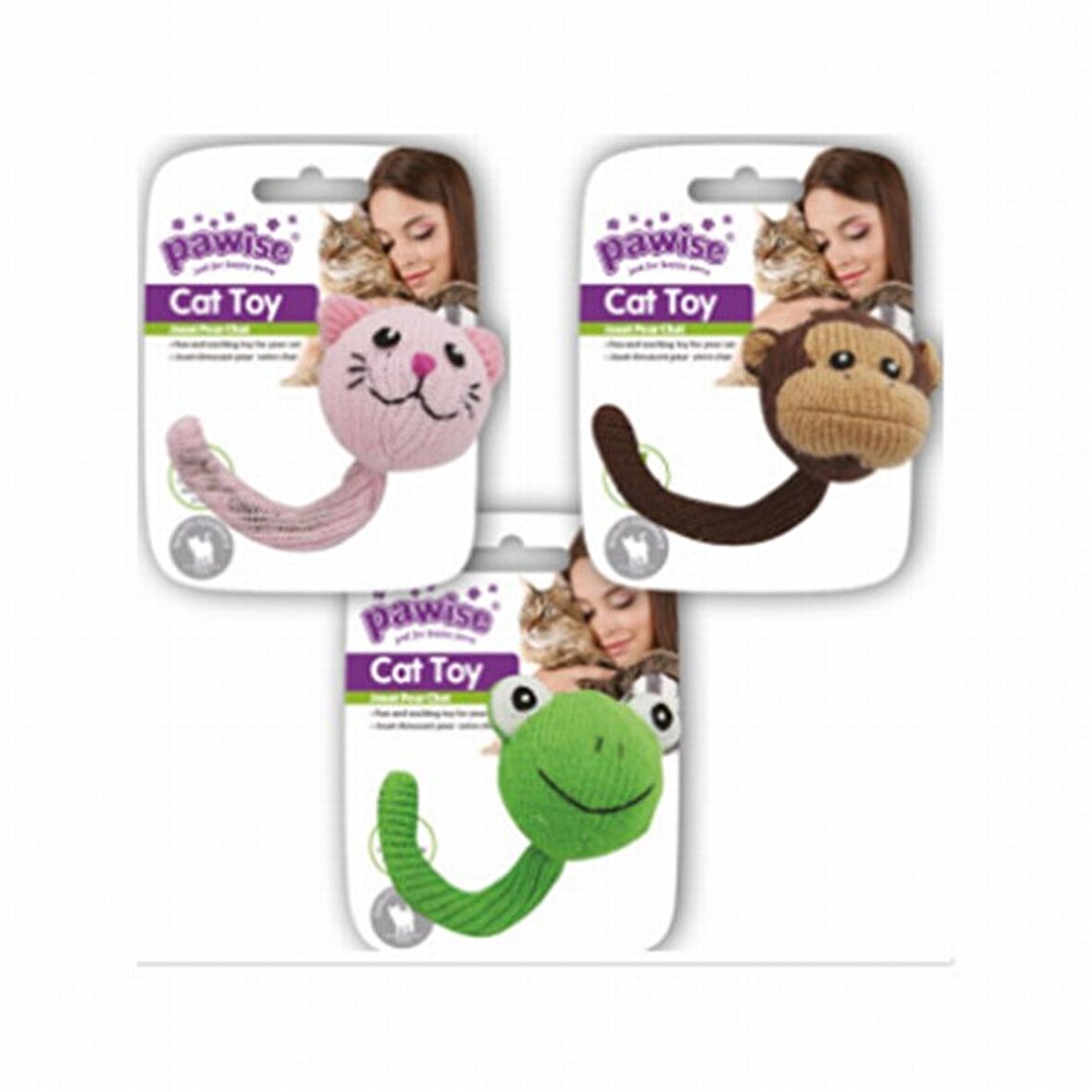 Pawise Catnipli Sesli Örme Kedi Oyuncağı 12 cm