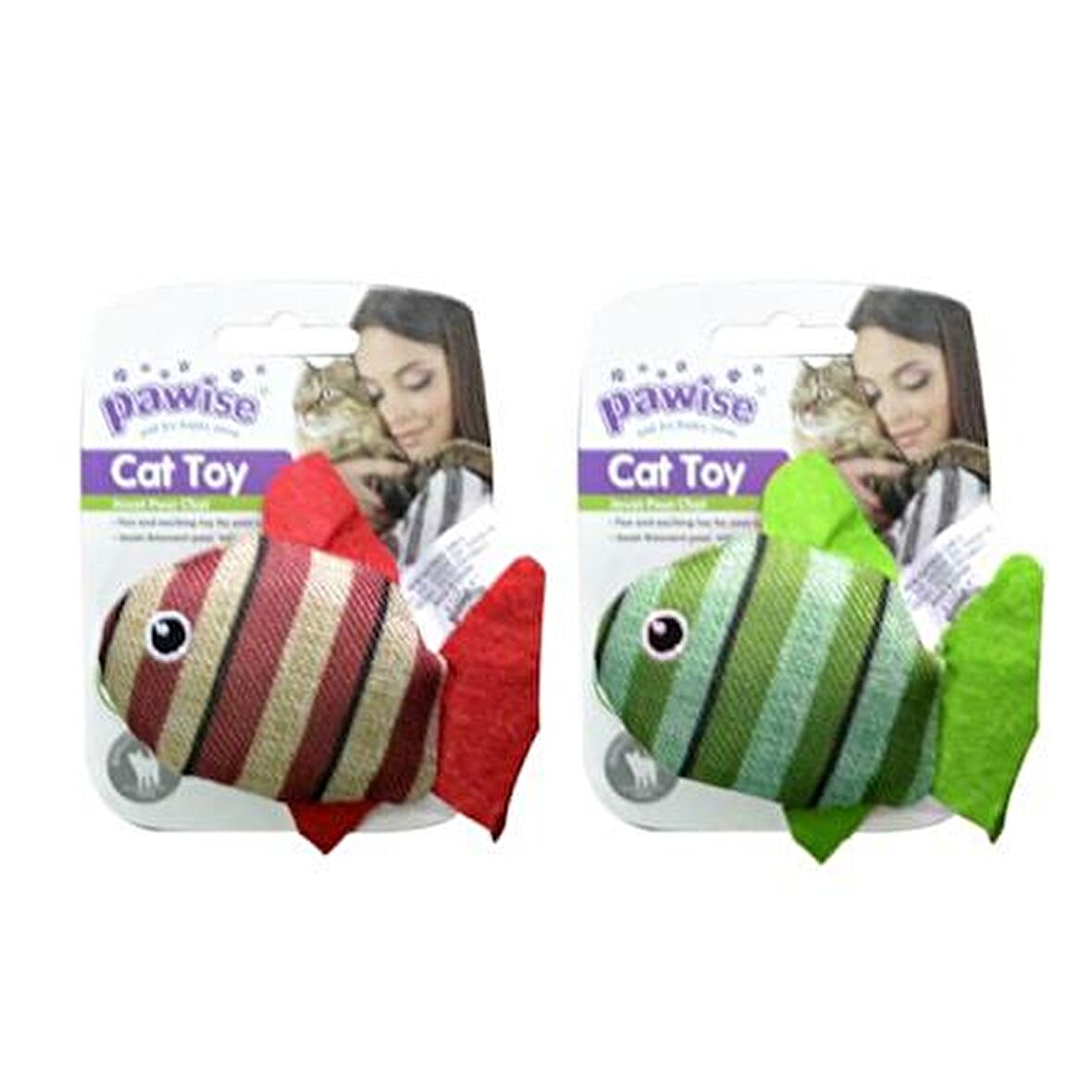 Pawise Kedi Oyuncağı Striped Cat Toy Balık 1 Adet