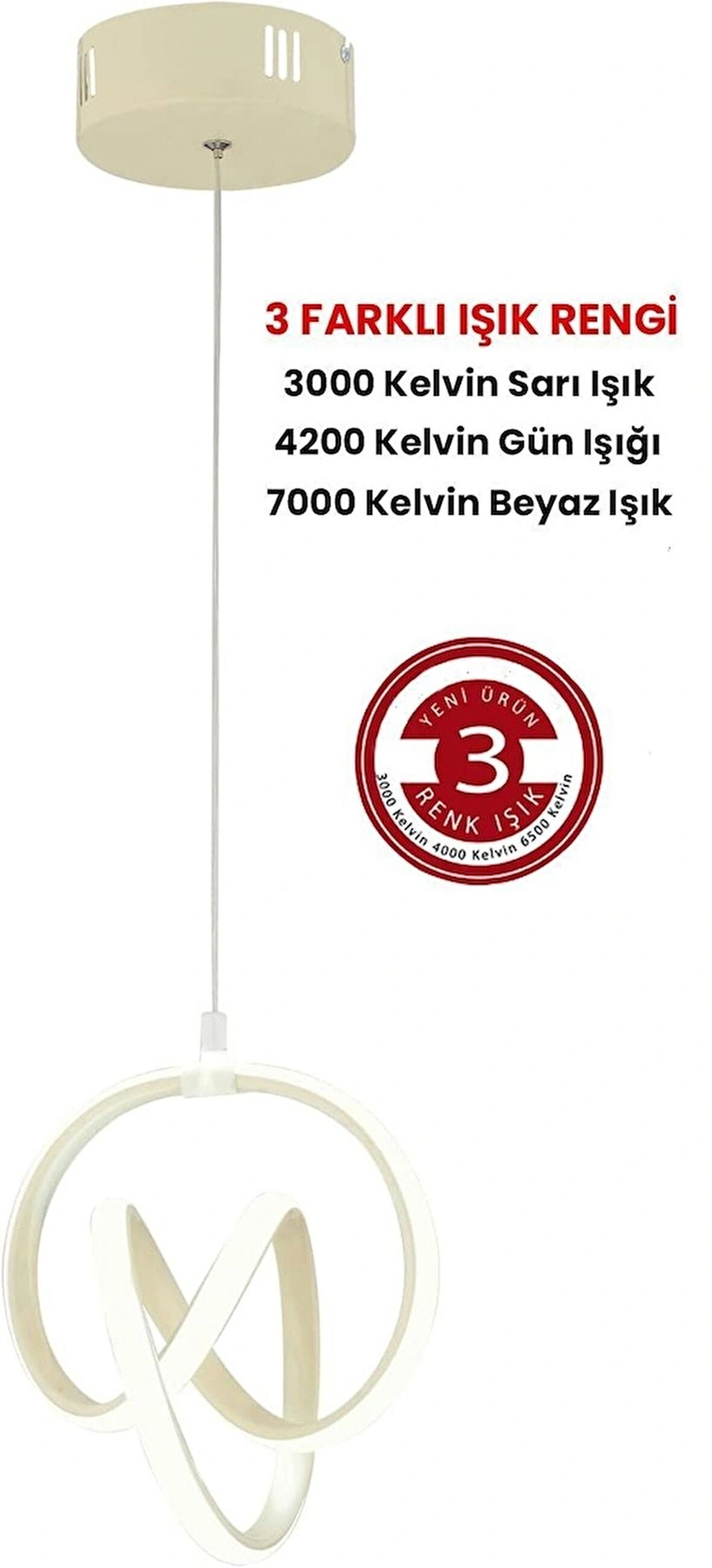 Lima Tekli Beyaz Power 3 Renkli Sarkıt