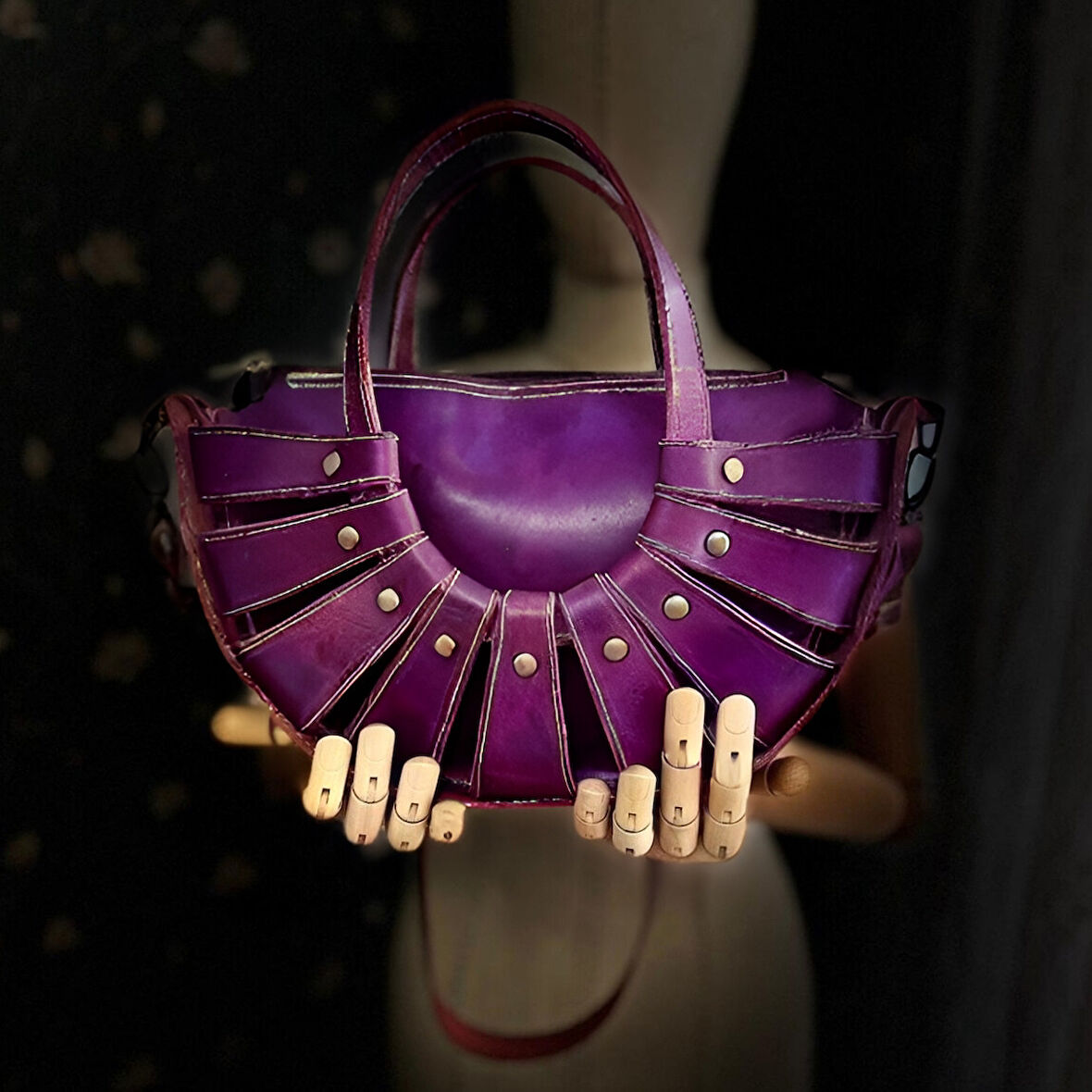 CARIDEA El Yapımı Hakiki Deri Kadın Çanta, Clutch, El Omuz Çantası v79