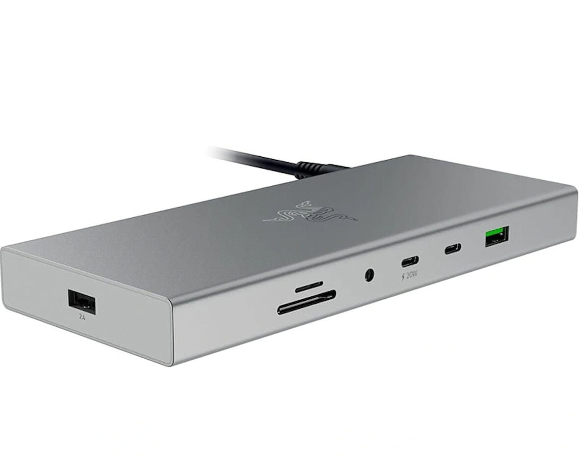 Razer Dock Mercury - USB 4 (14 Bağlantılı, Çift Ekran Destekli)