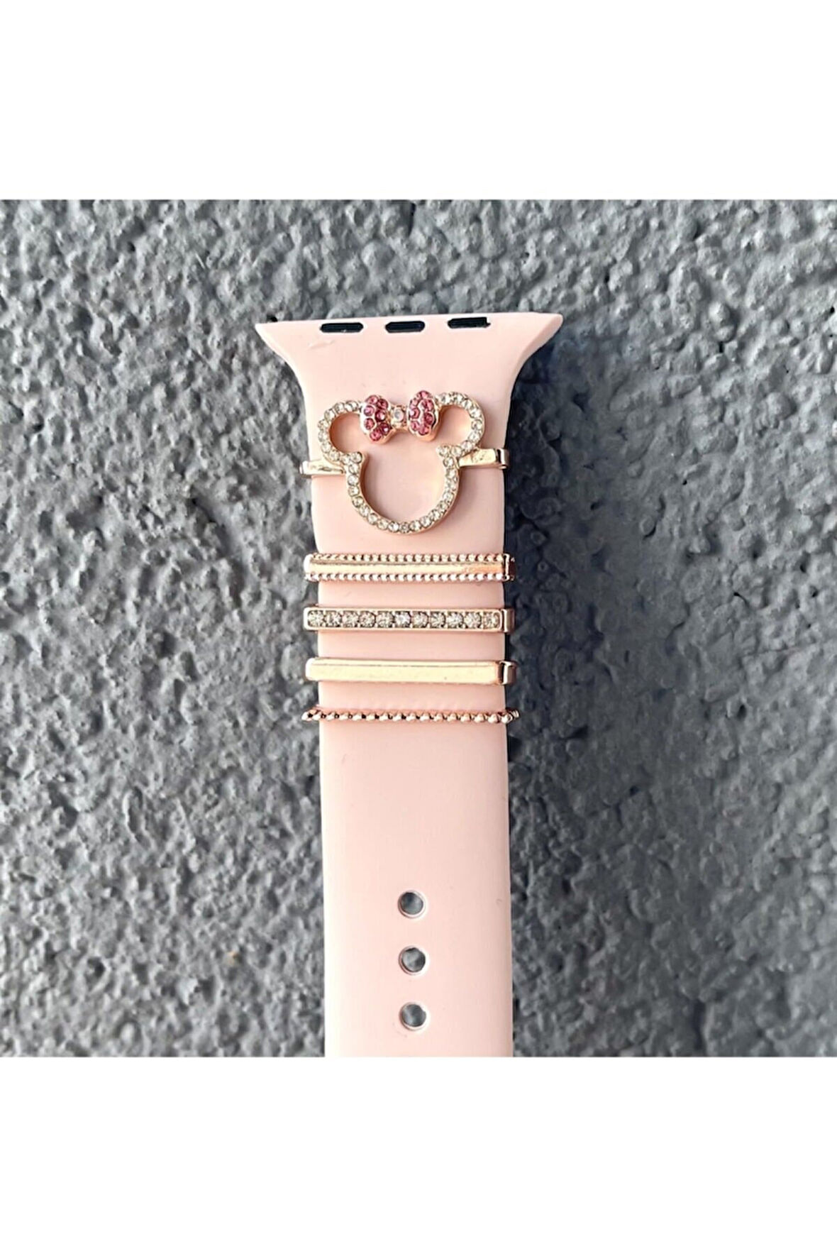 Apple Watch Uyumlu Kordon Aksesuarı Charm Set Rose Gold