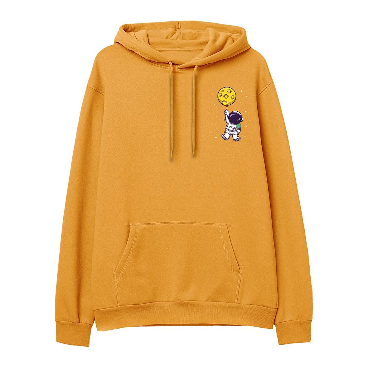 Astro-1  Baskılı Hoodie-Portakal