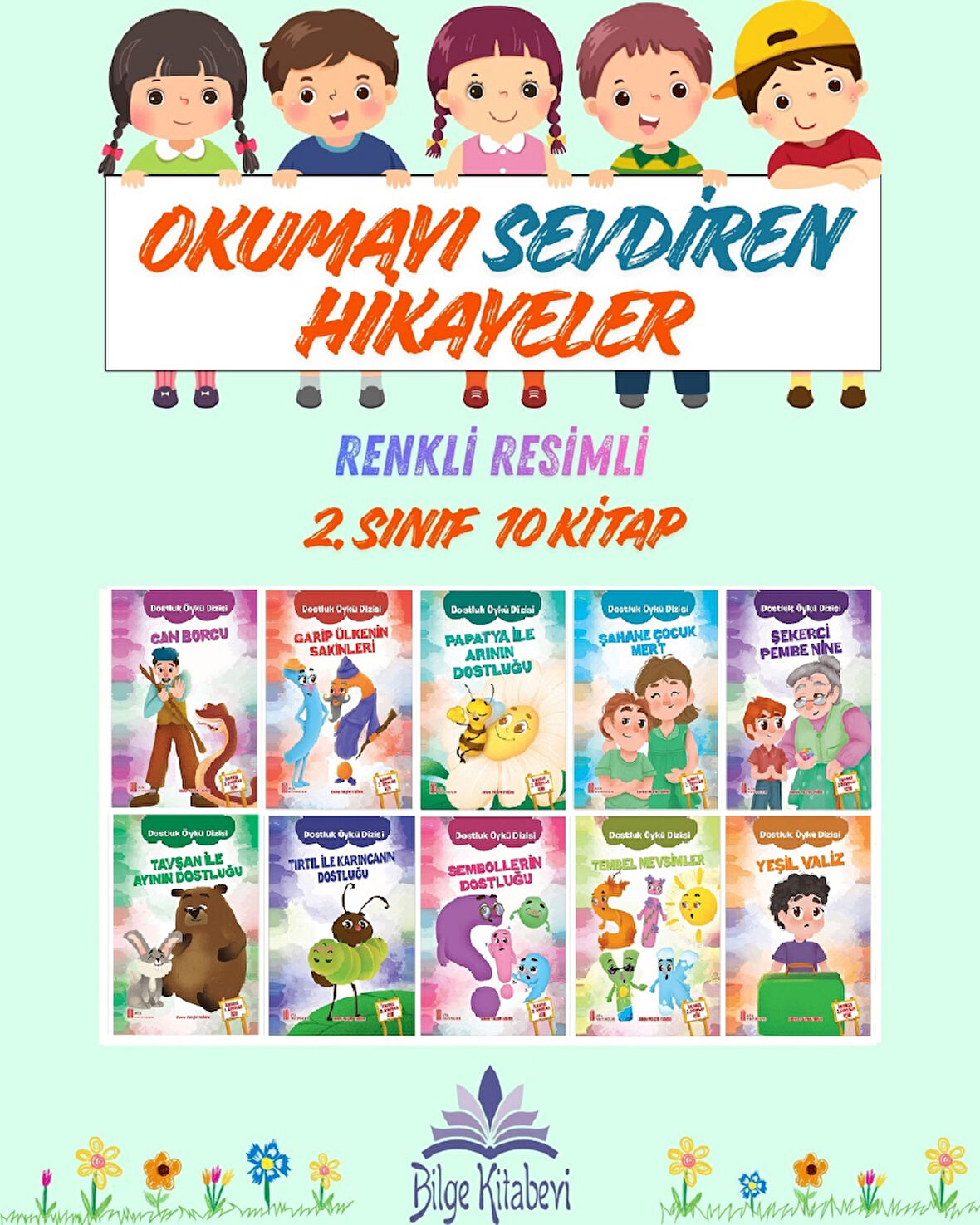 2.Sınıf Okumayı Sevdiren Renkli Resimli Hikayeler 3 - 10 Kitap