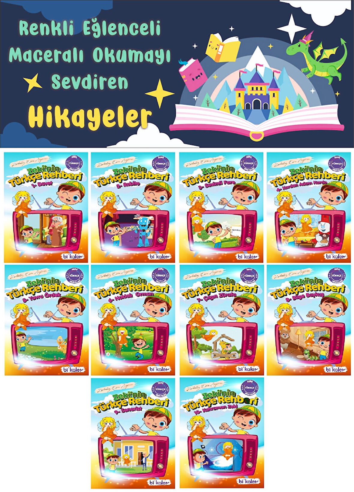1.Sınıf Renkli Eğlenceli Maceralı Okumayı Sevdiren Hikaye Seti 8