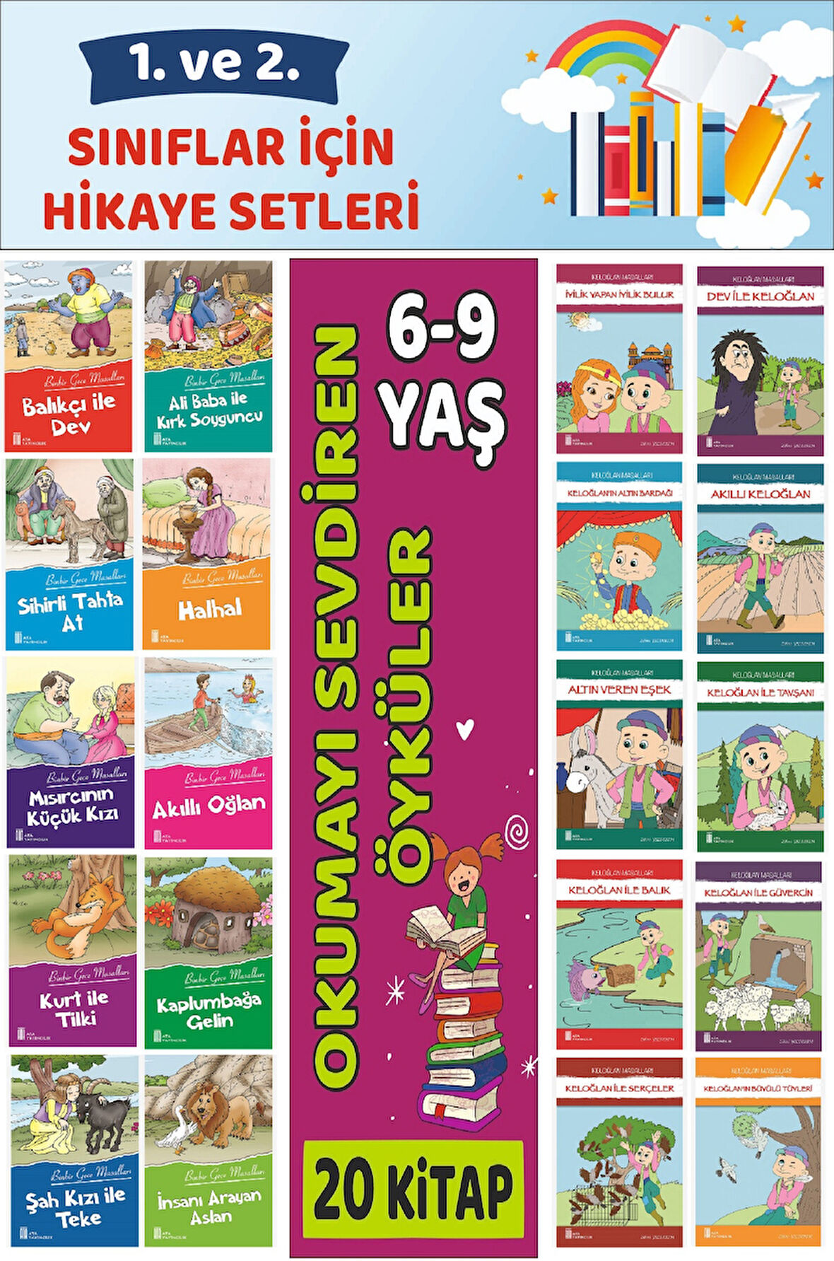 1.ve 2.Sınıflar İçin Okuma Alışkanlığı Kazandıran Mükemmel 20 li  Hikaye Seti 7