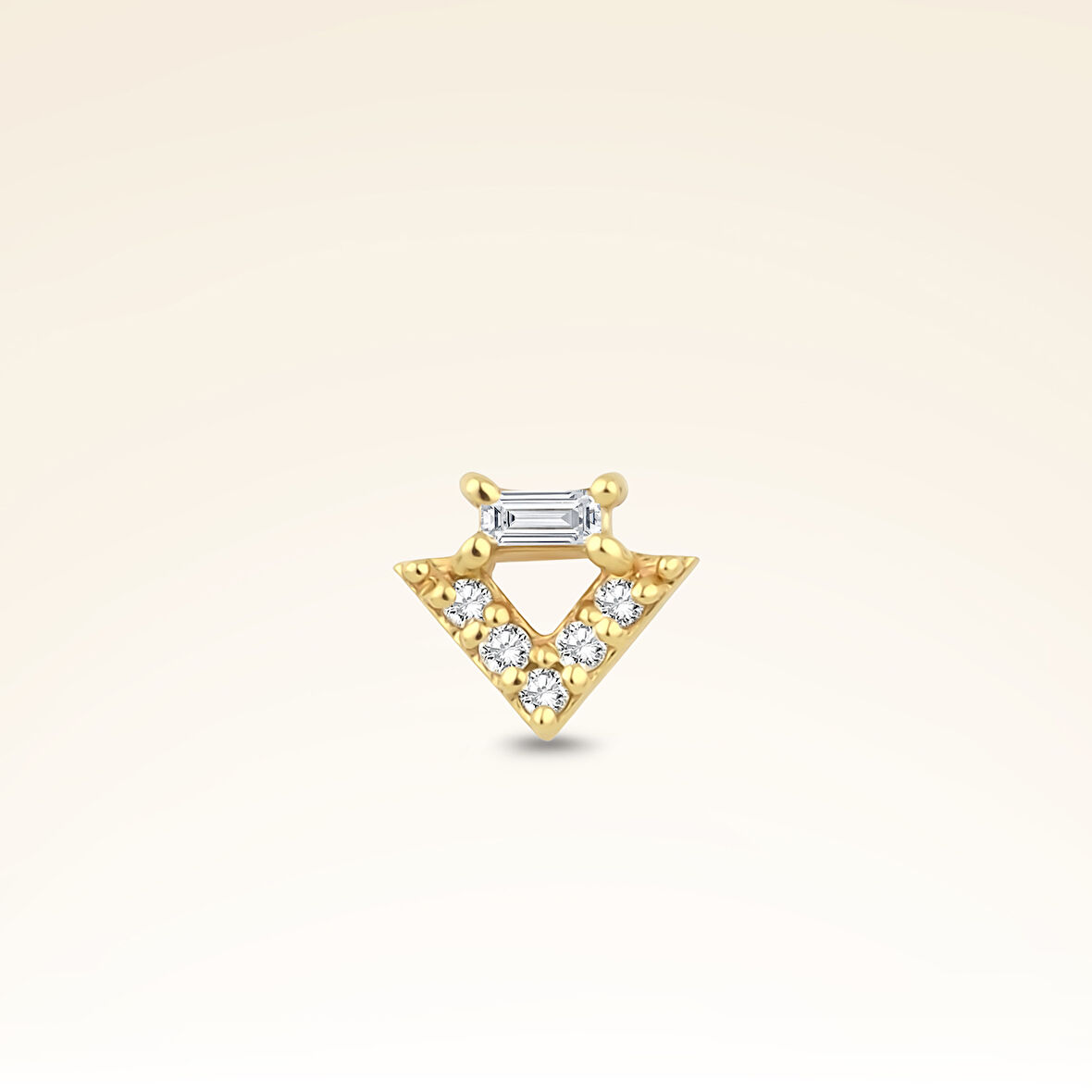 0,04 Karat Pırlanta Baget Taşlı Piercing