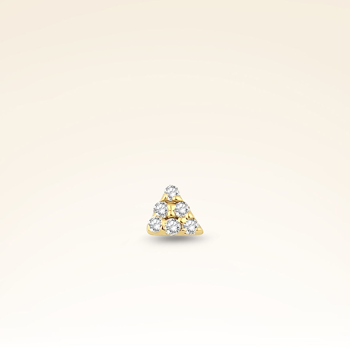 0,01 Karat Pırlanta Altı Taşlı Üçgen Piercing
